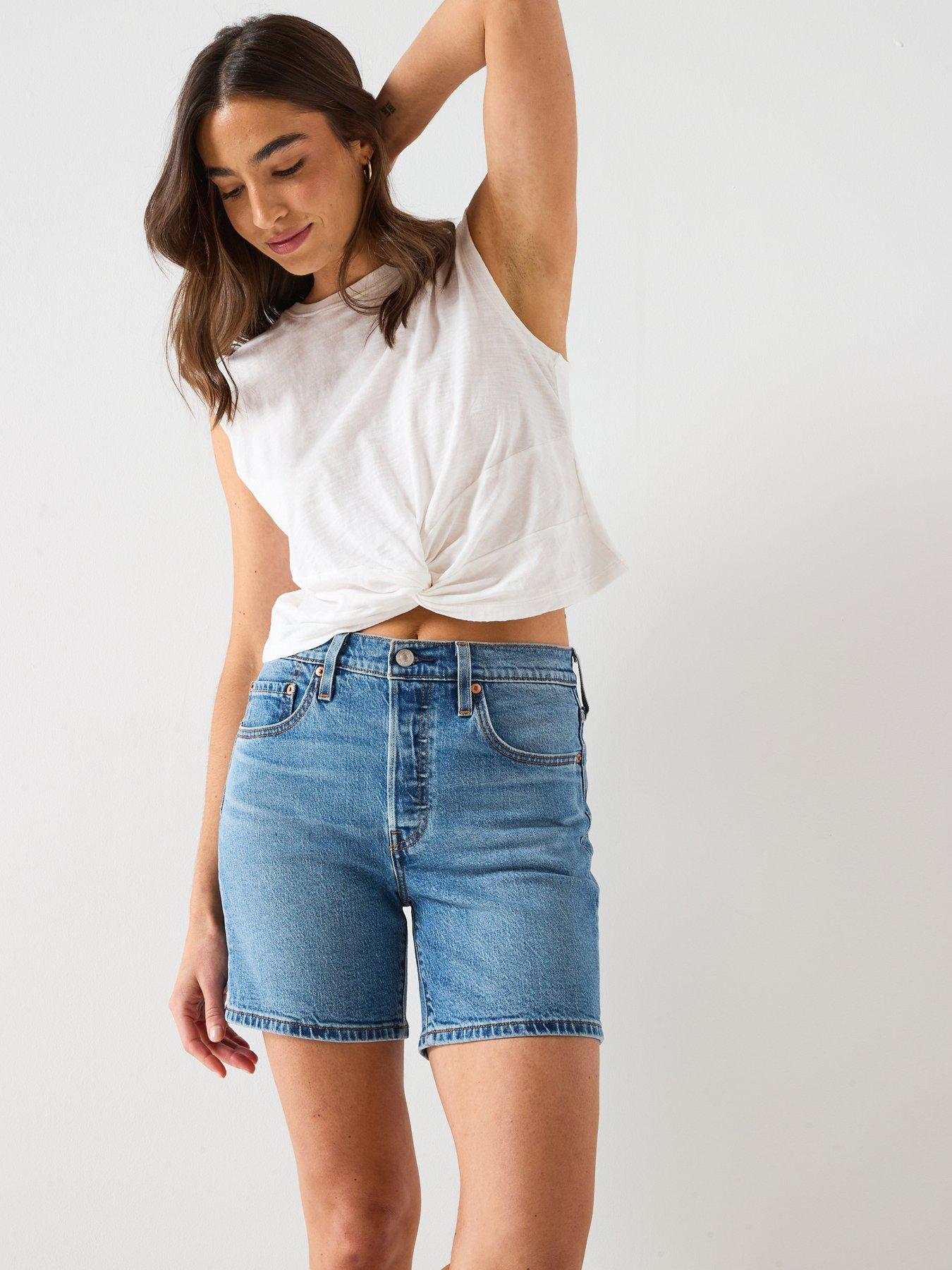 Image 4 of 6 of Levi's 501 Mid Thigh Shorts - Blue