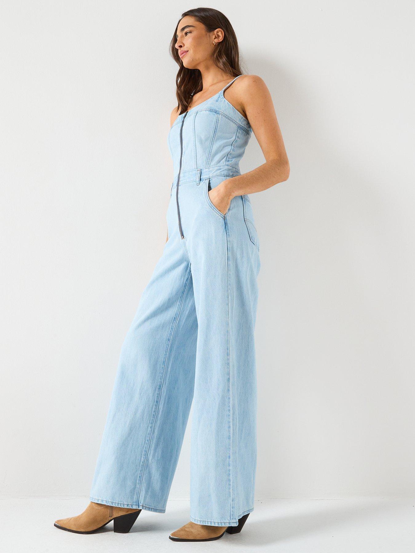  image of levis-bustier-jumpsuit-blue