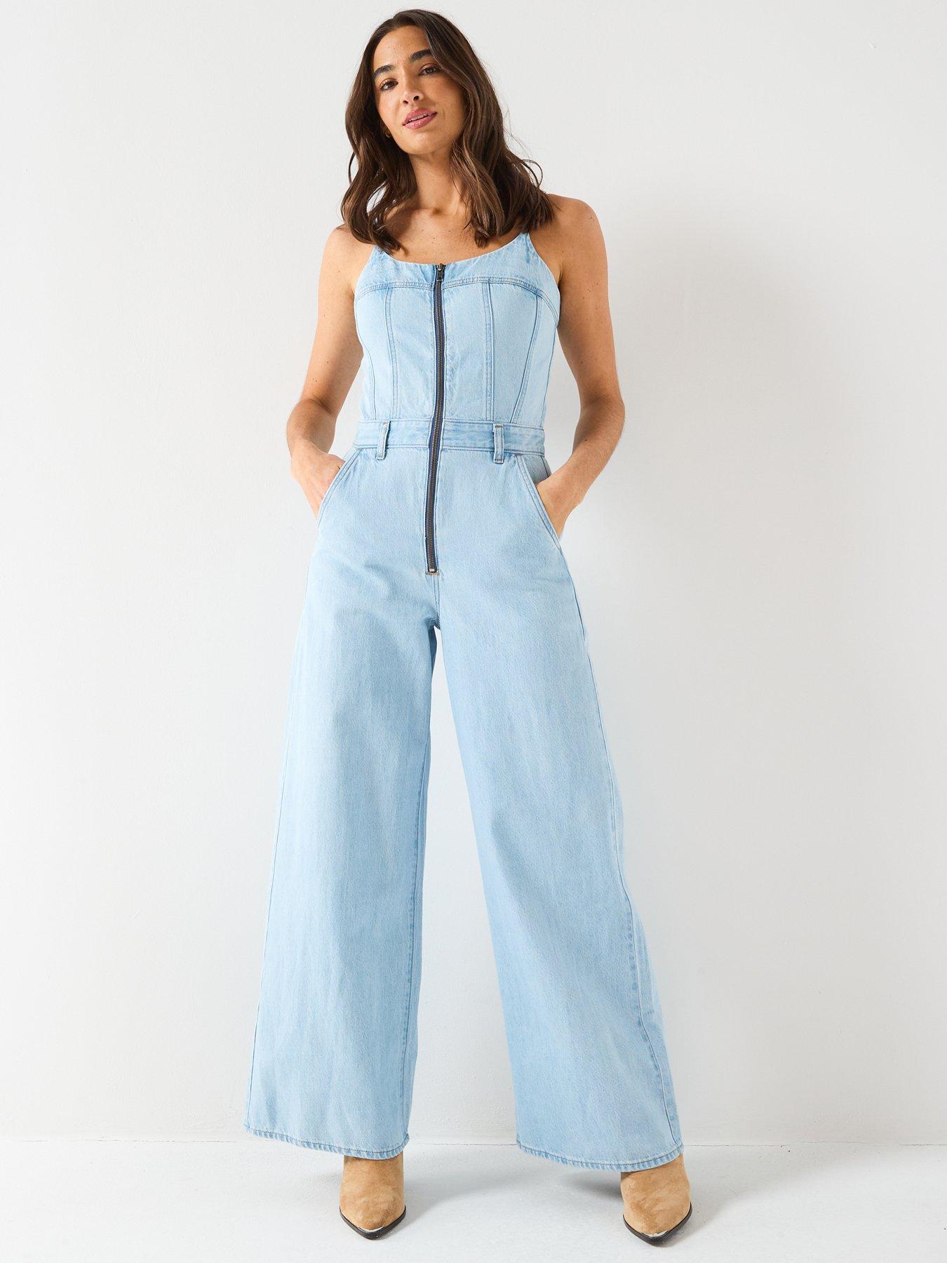  image of levis-bustier-jumpsuit-blue