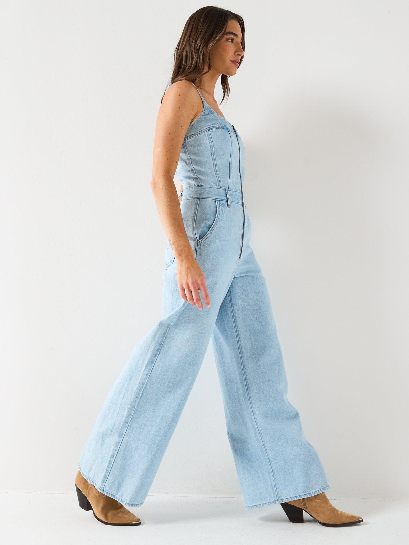  image of levis-bustier-jumpsuit-blue