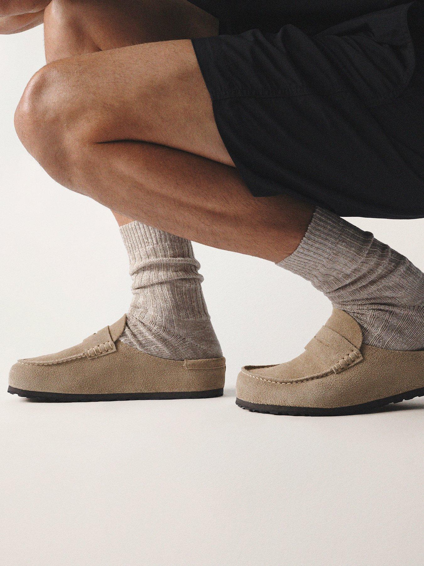 Image 4 of 5 of Birkenstock Mens Naples Wrapped Suede Leather Slip On Loafer - Taupe