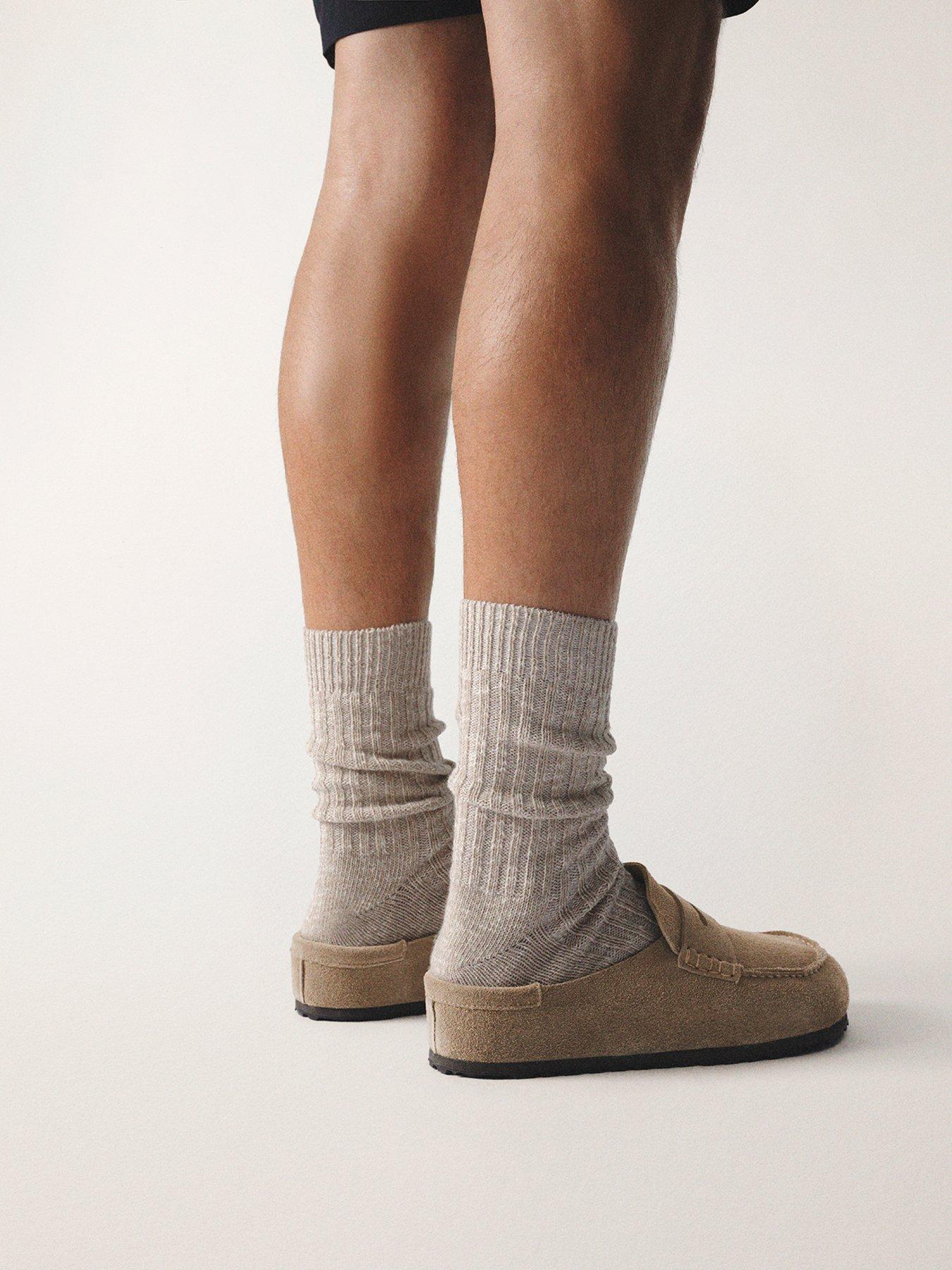 Image 5 of 5 of Birkenstock Mens Naples Wrapped Suede Leather Slip On Loafer - Taupe
