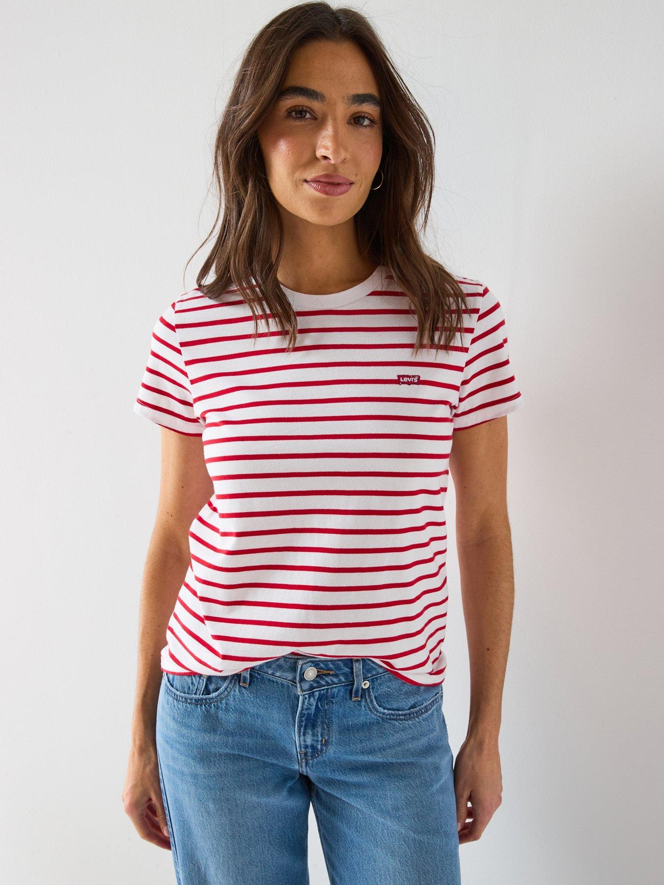  image of levis-perfect-tee-bright-whiteurban-red