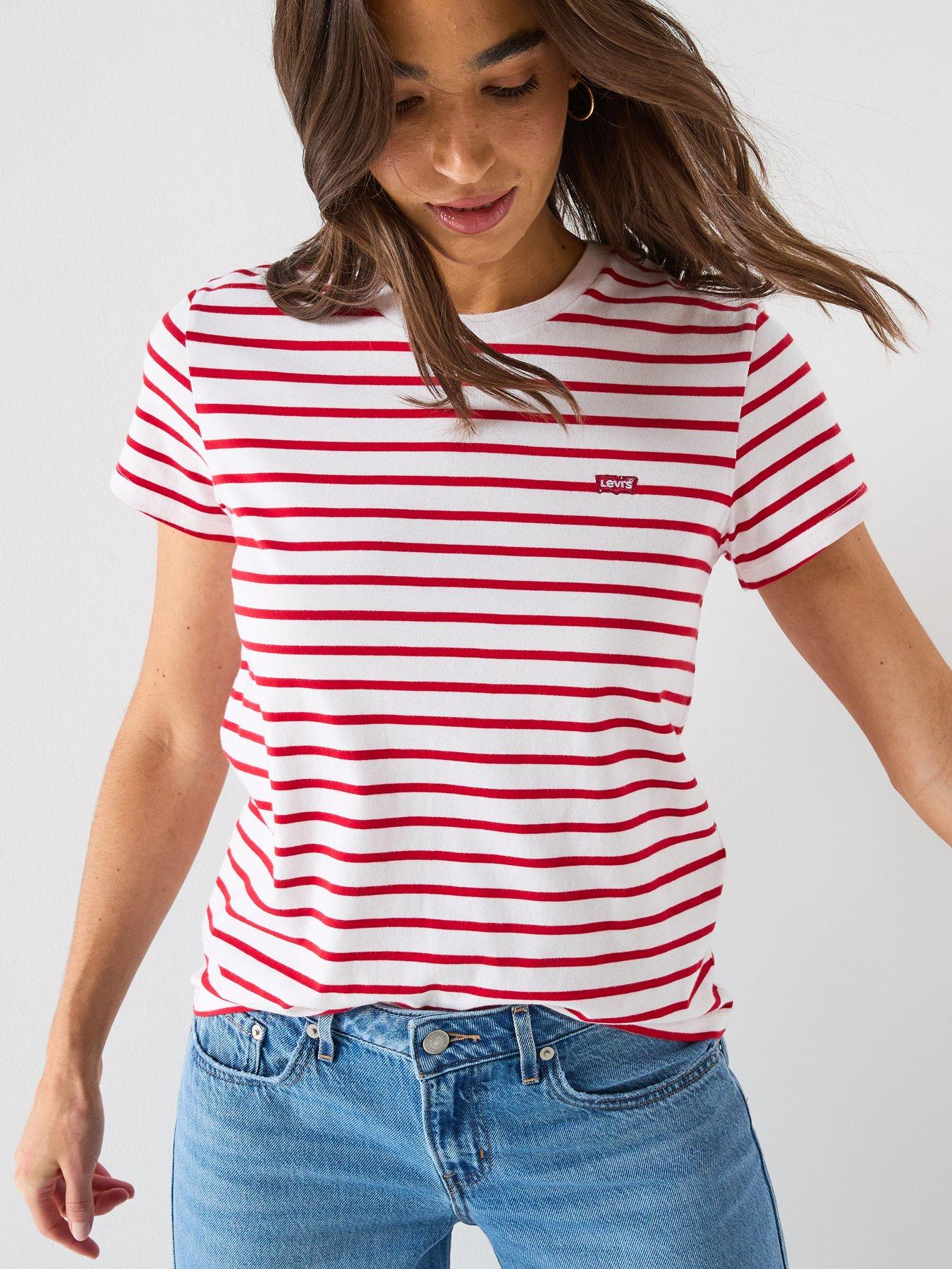  image of levis-perfect-tee-bright-whiteurban-red