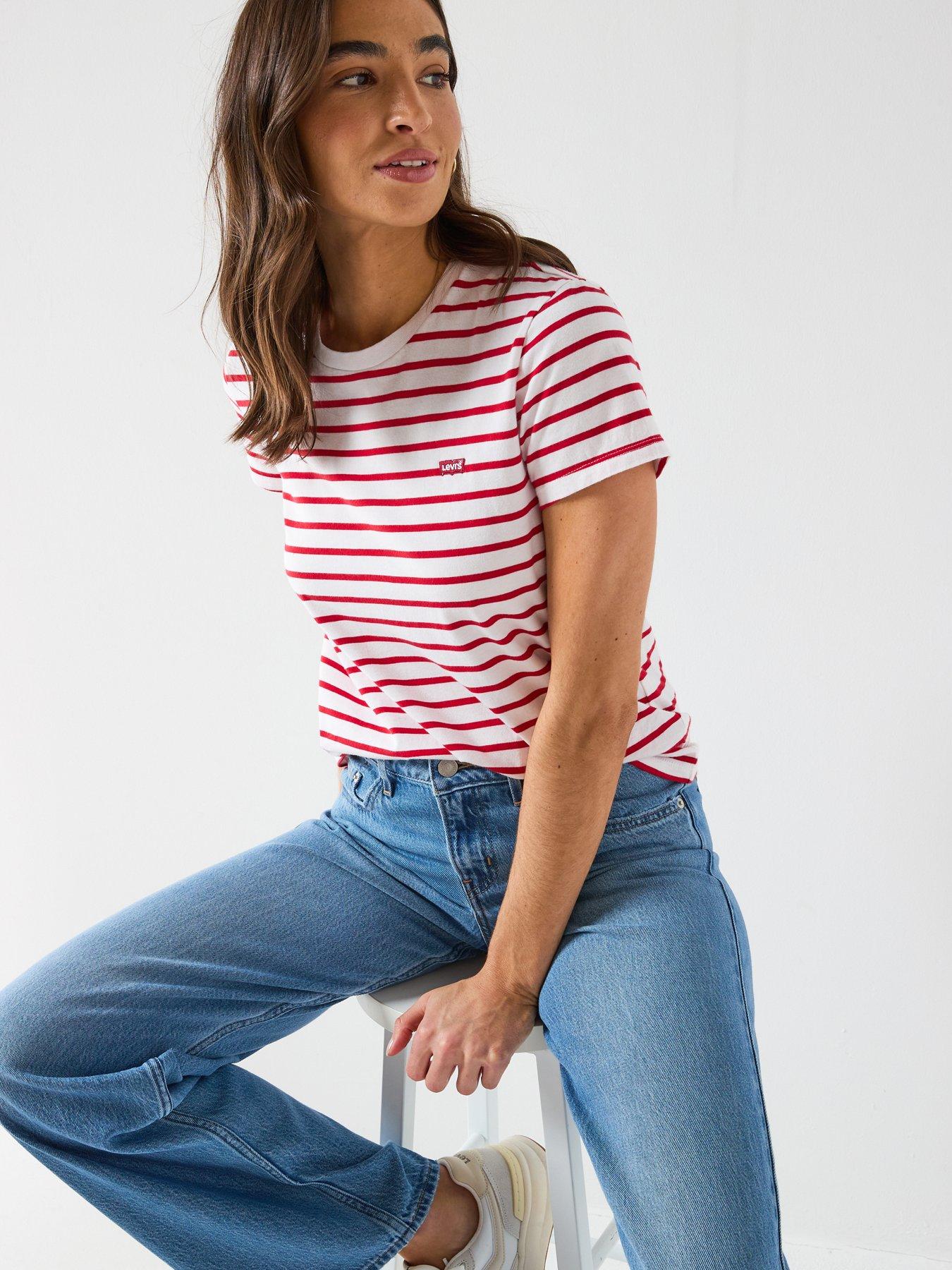  image of levis-perfect-tee-bright-whiteurban-red