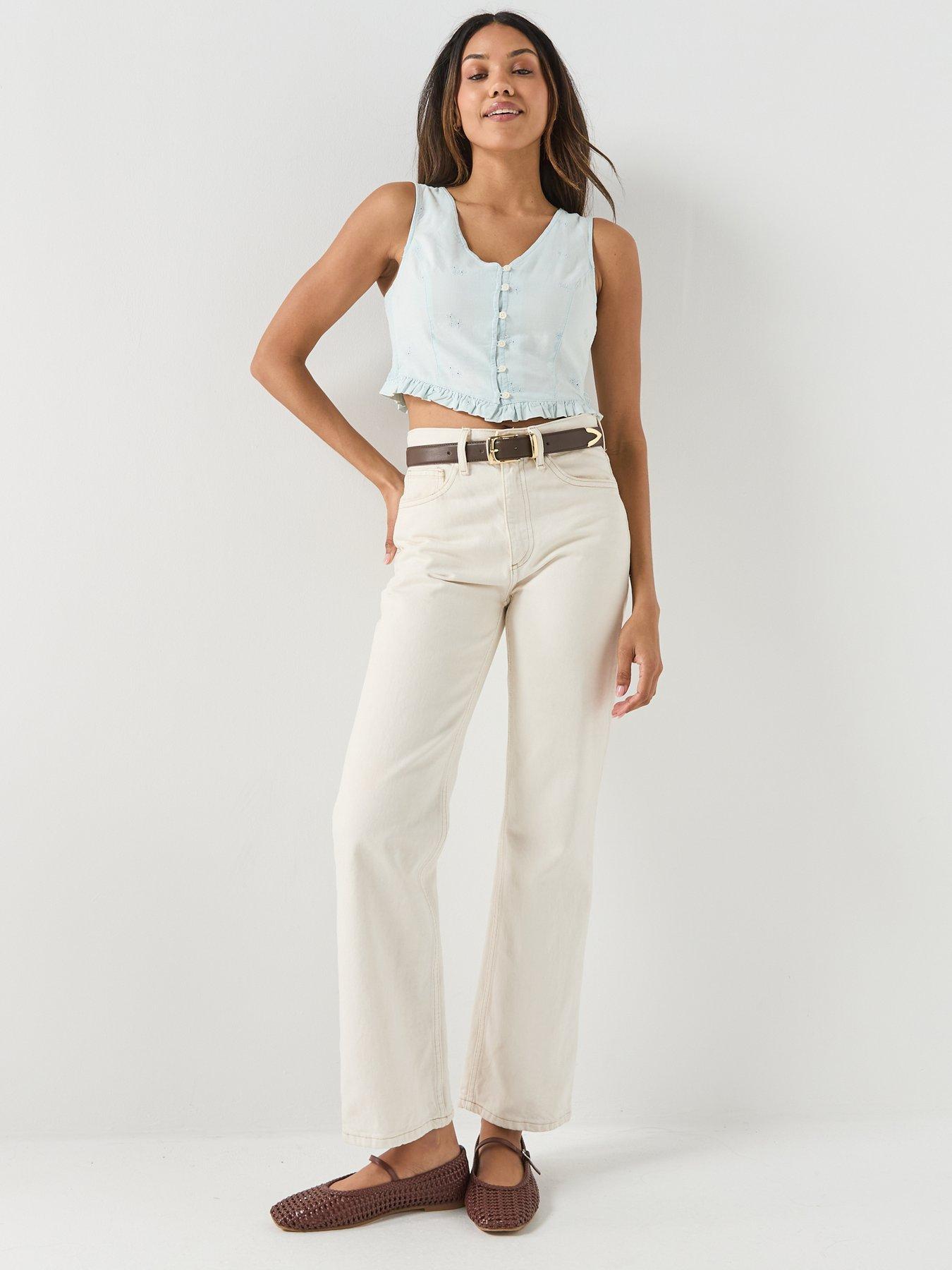 Image 3 of 5 of Levi's Teagan Sleeveless Cropped Blouse - Blue