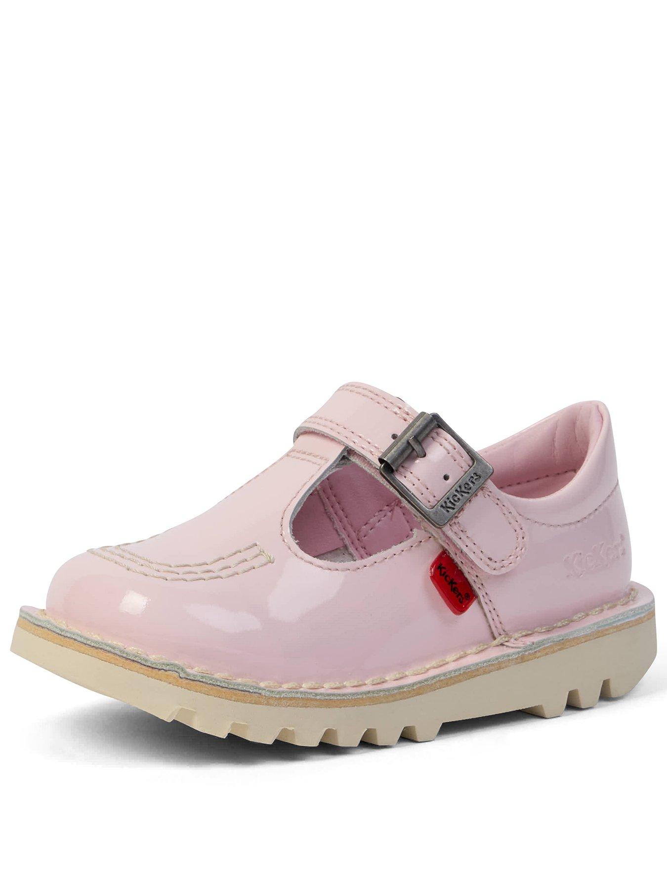 Image 1 of 6 of Kickers Kick T Bar Patent Leather Shoe - Pink