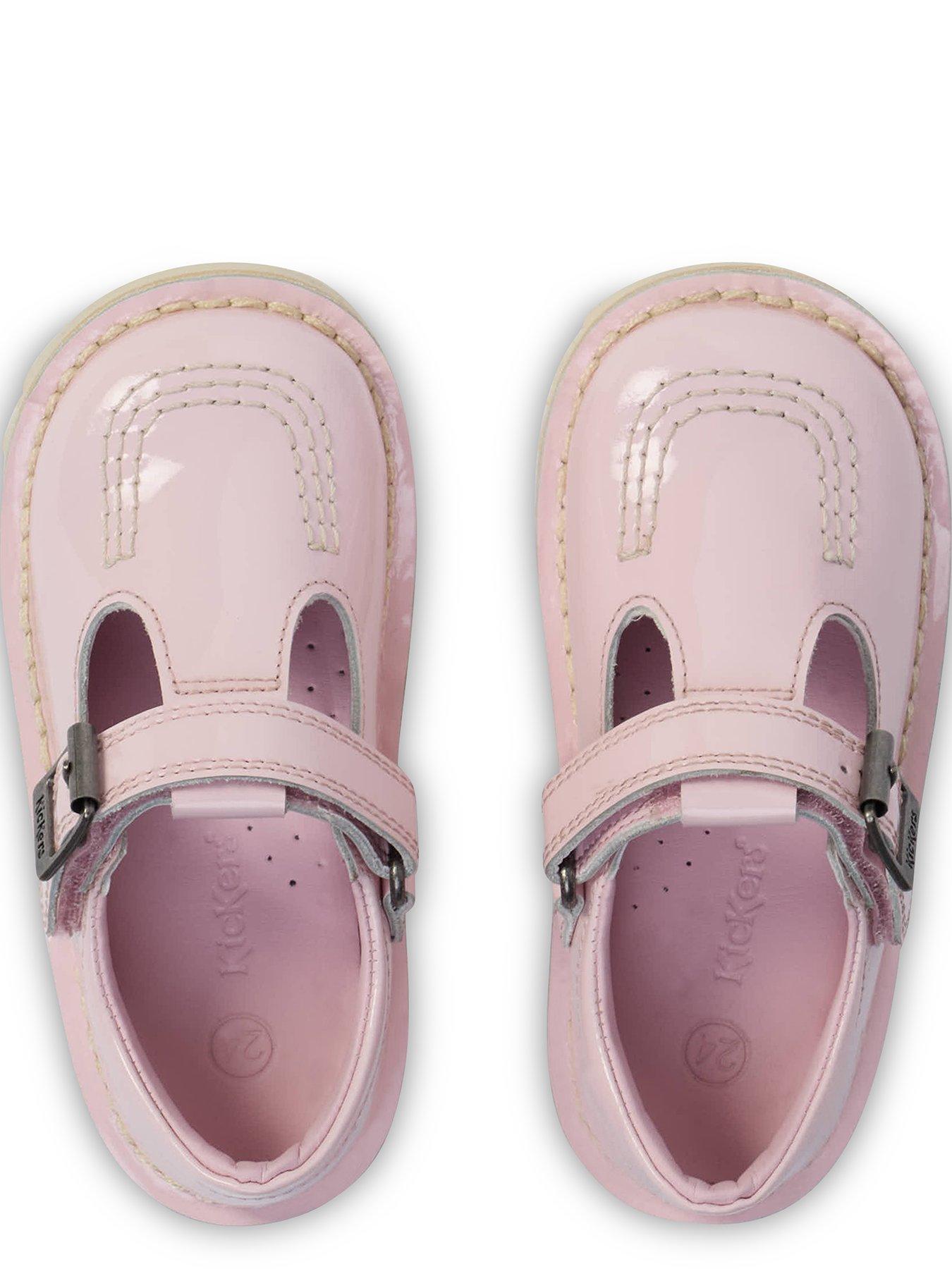 Image 4 of 6 of Kickers Kick T Bar Patent Leather Shoe - Pink