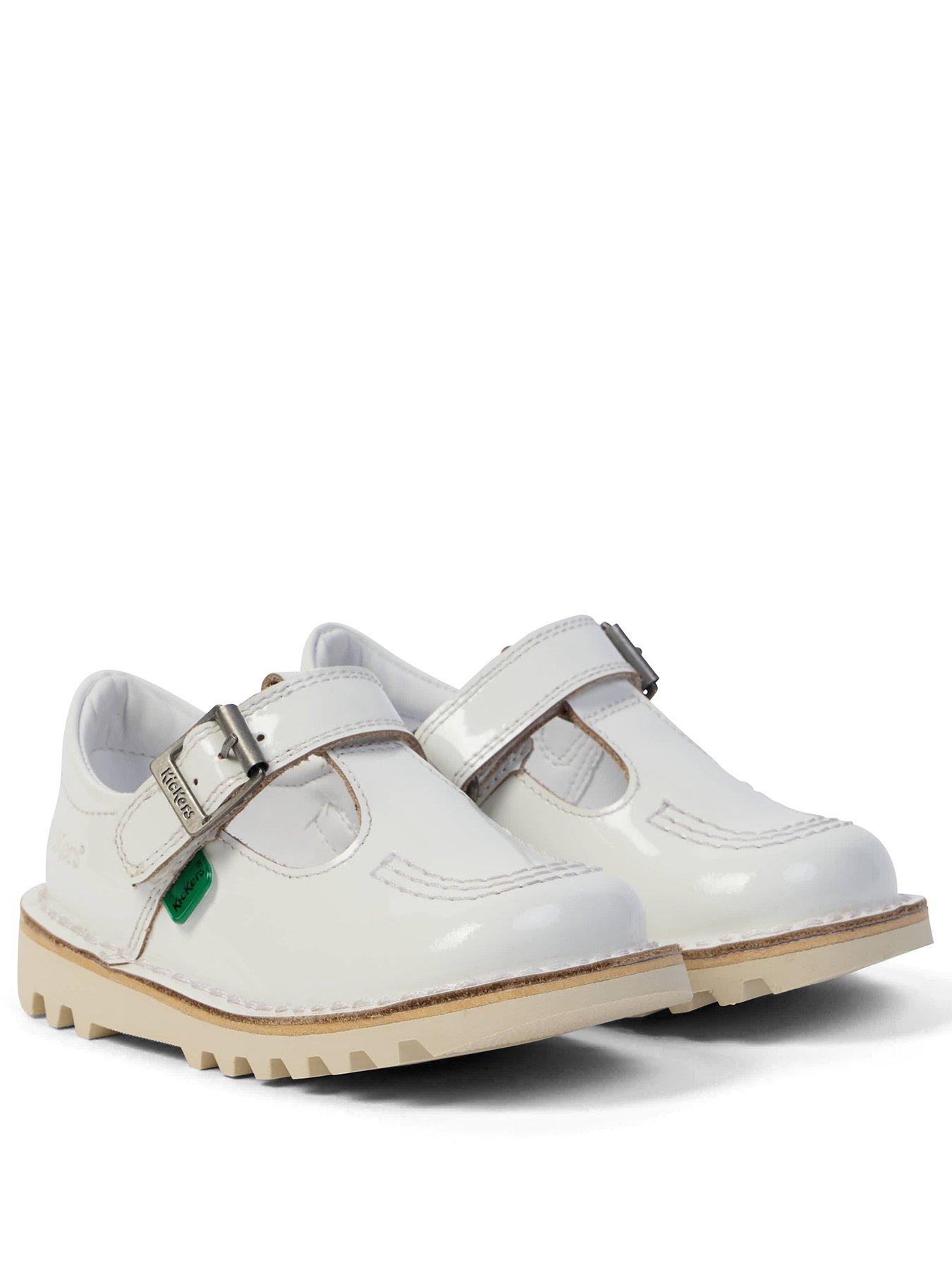 Image 2 of 6 of Kickers Kick T Bar Patent Leather Shoe - White