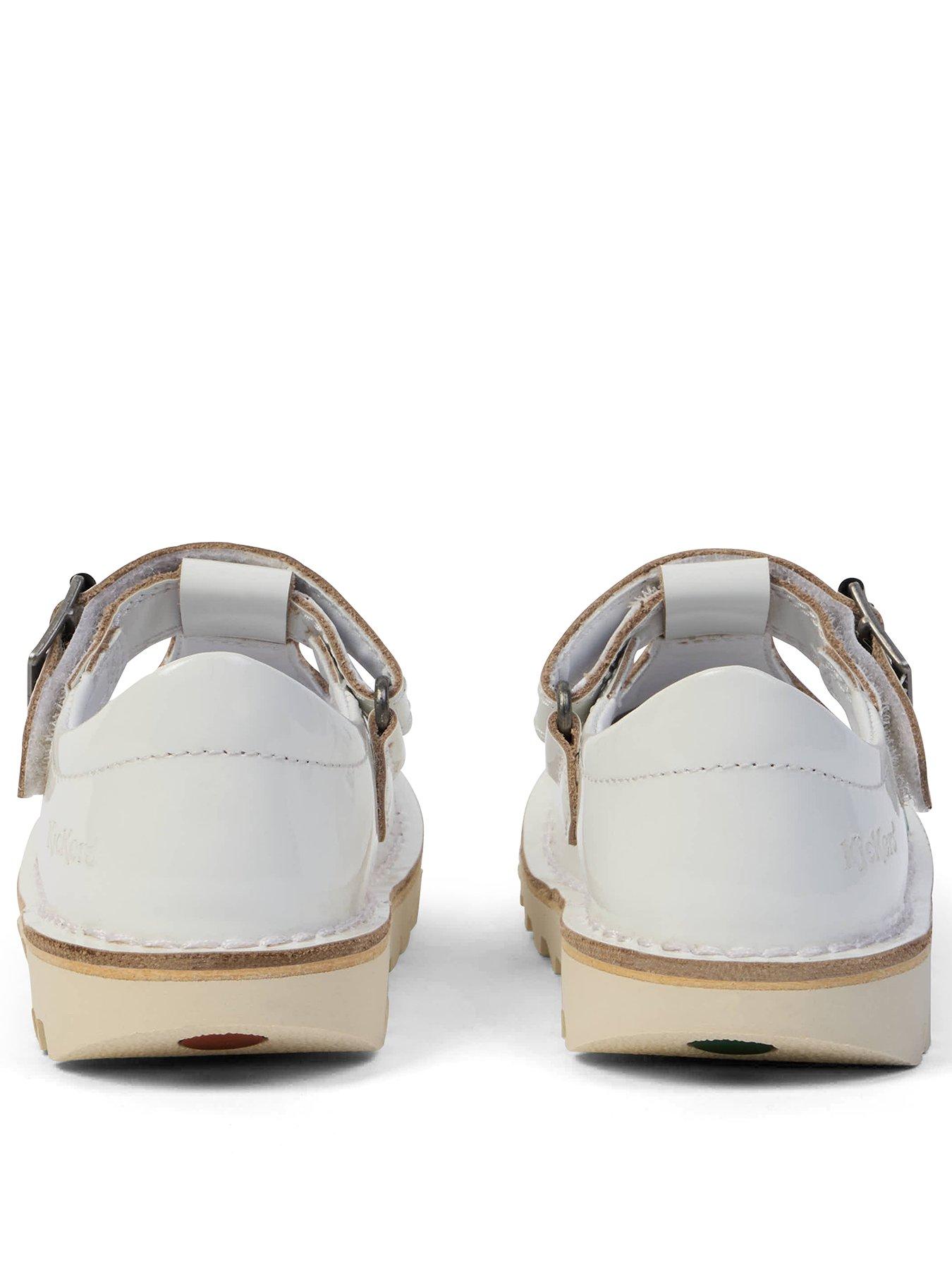 Image 3 of 6 of Kickers Kick T Bar Patent Leather Shoe - White