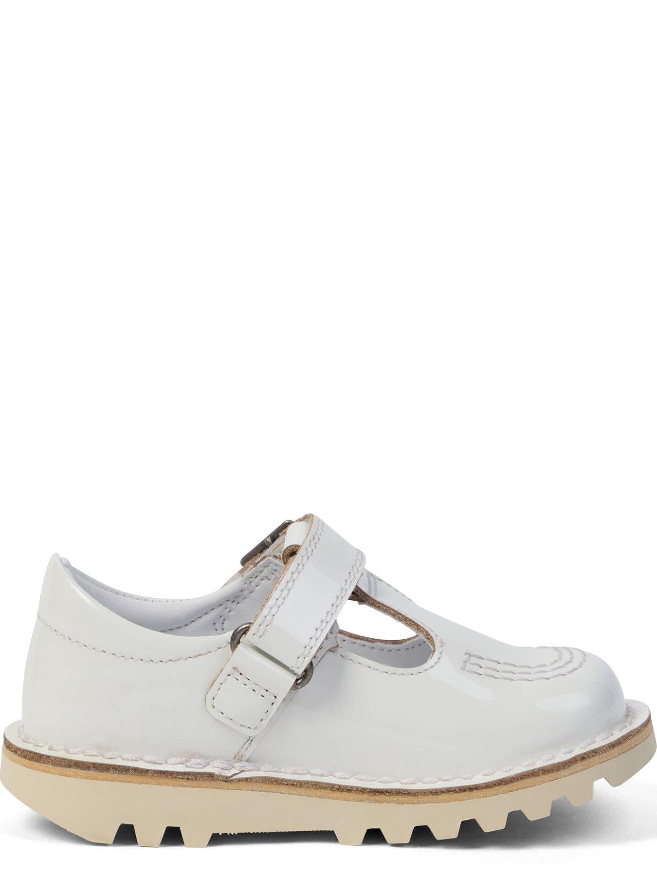 Image 5 of 6 of Kickers Kick T Bar Patent Leather Shoe - White