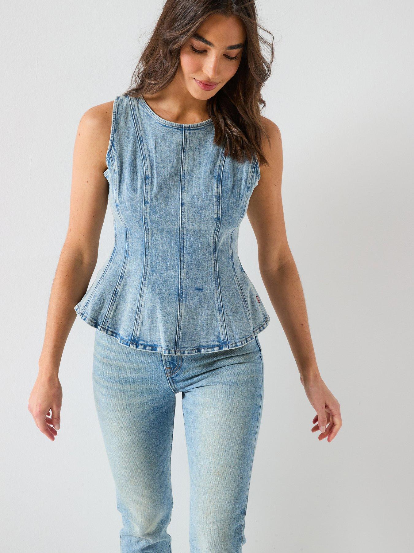 Levi's Leighton Peplum Top - Blue