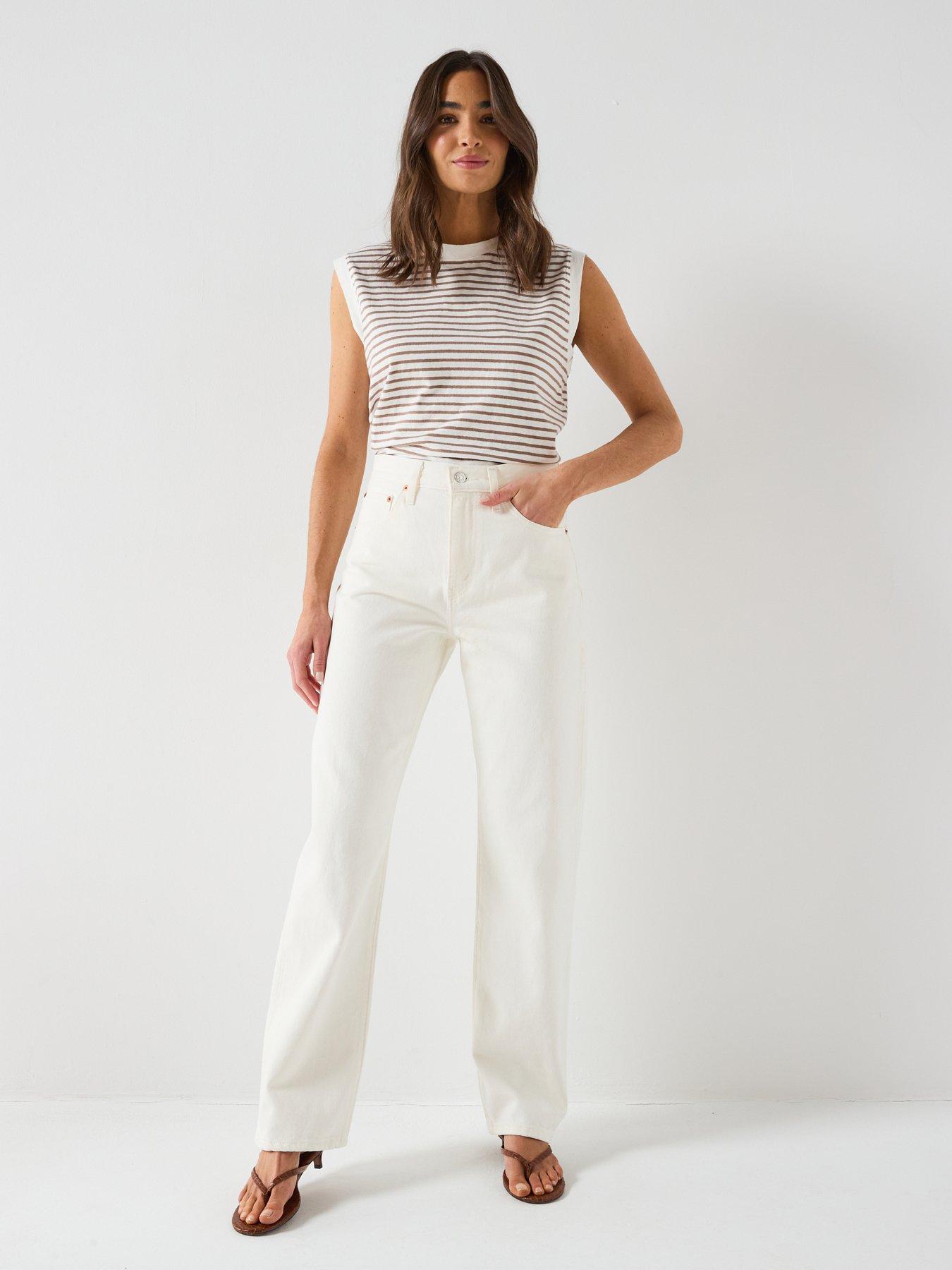 Image 3 of 6 of Levi's Easy Dad Jeans - White