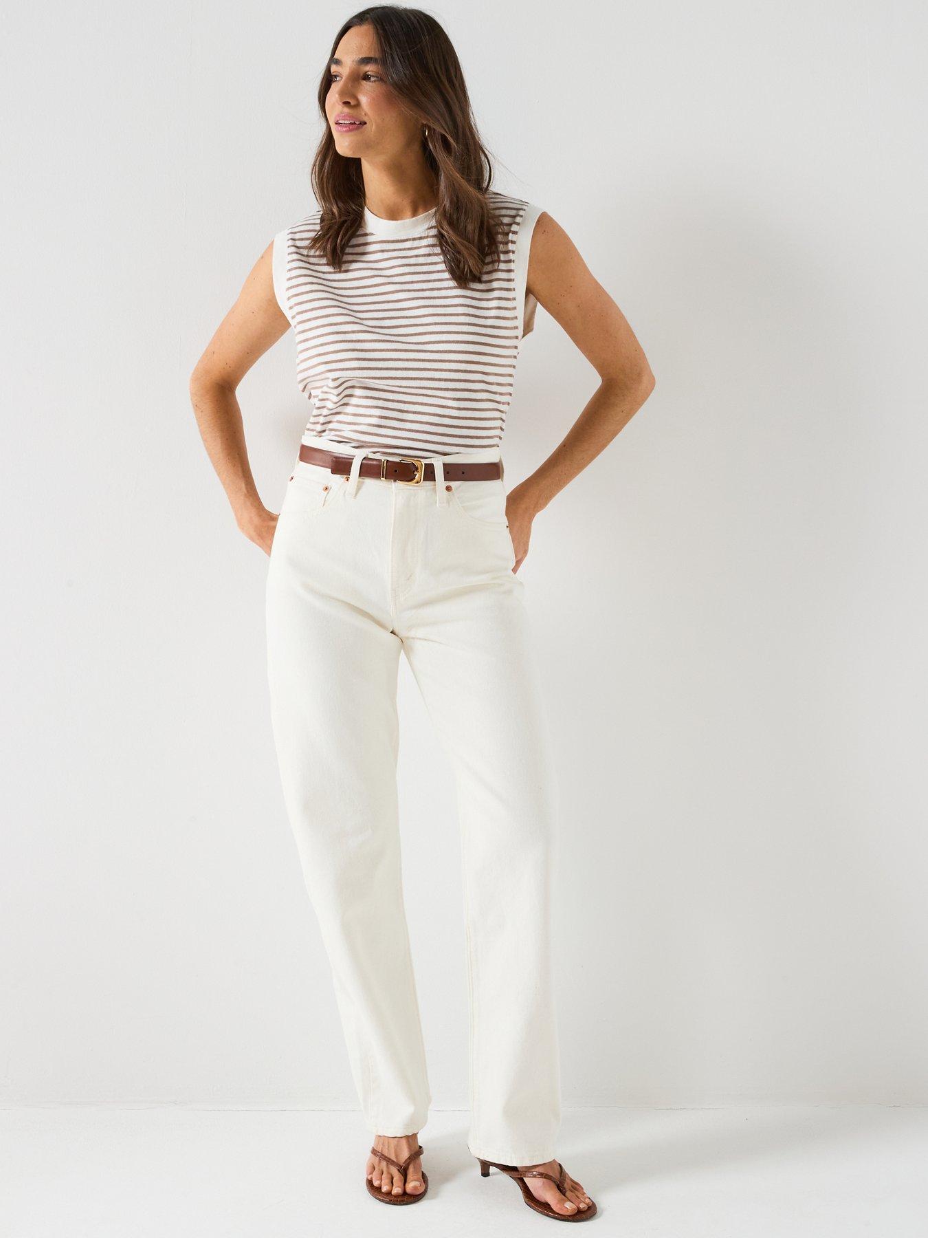Image 4 of 6 of Levi's Easy Dad Jeans - White
