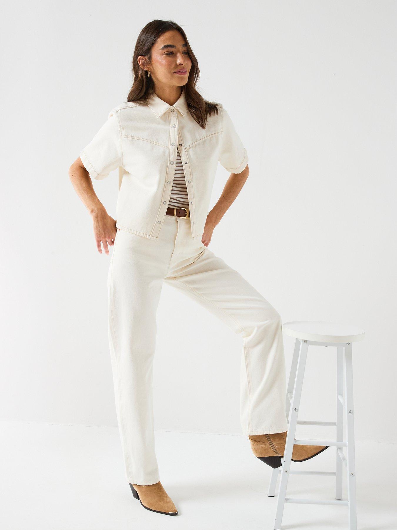 Image 6 of 6 of Levi's Easy Dad Jeans - White
