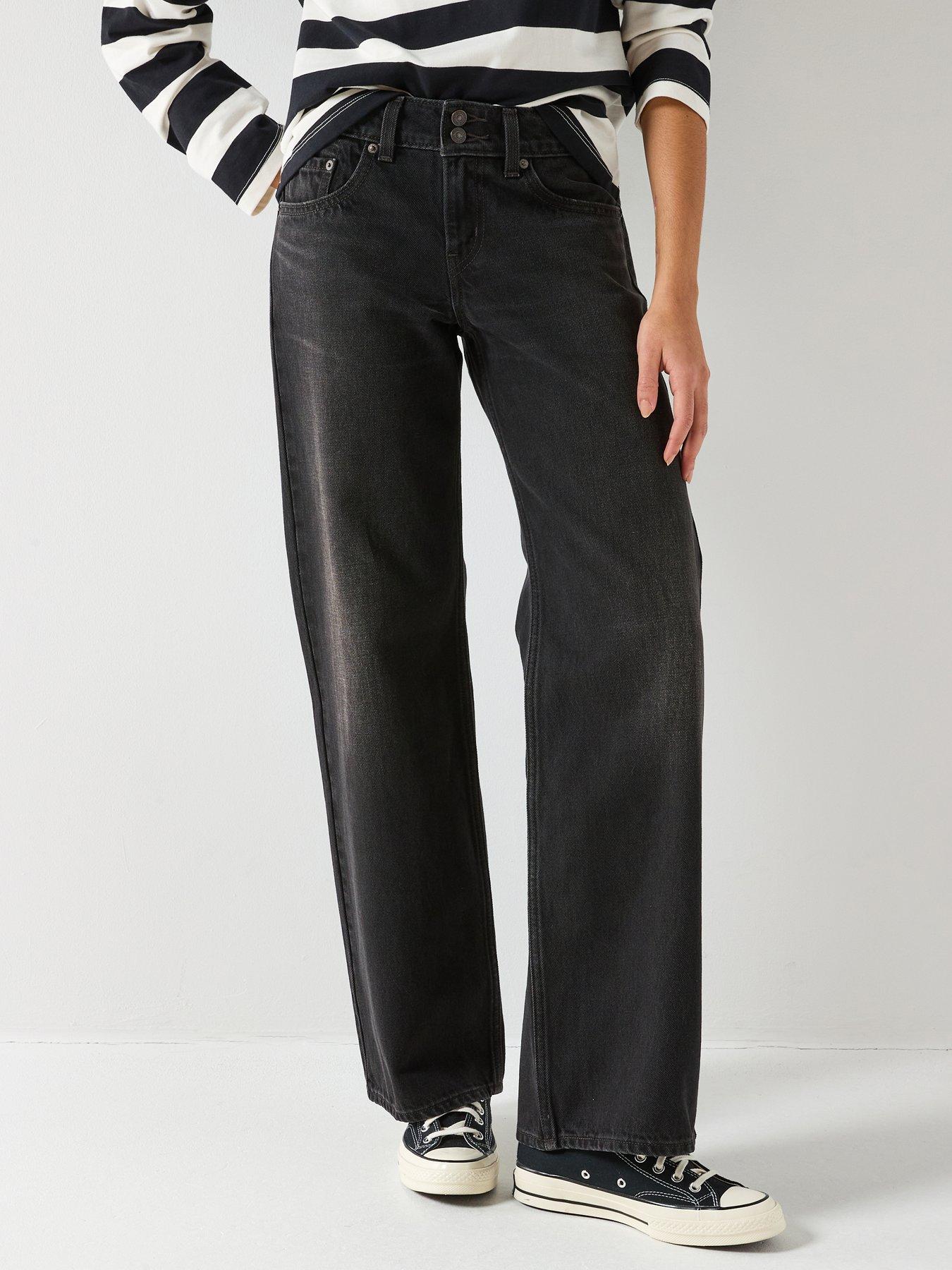 front image of levis-superlow-loose-jeans-black