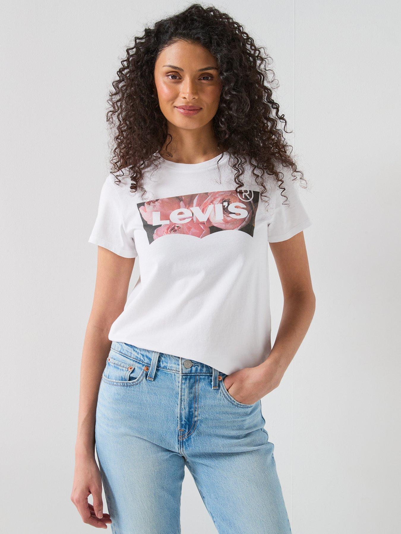  image of levis-the-perfect-tee-neutrals-t-shirt-beige