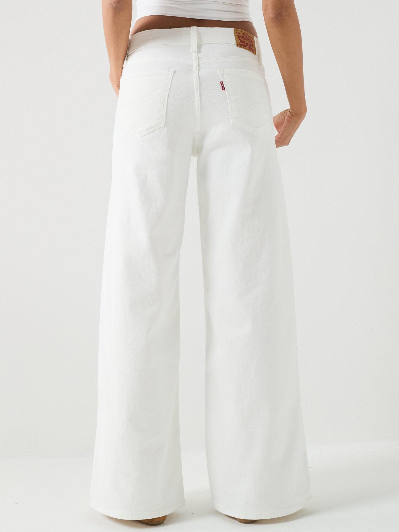 Image 2 of 6 of Levi's 318 Shaping Wide Leg Jeans - White