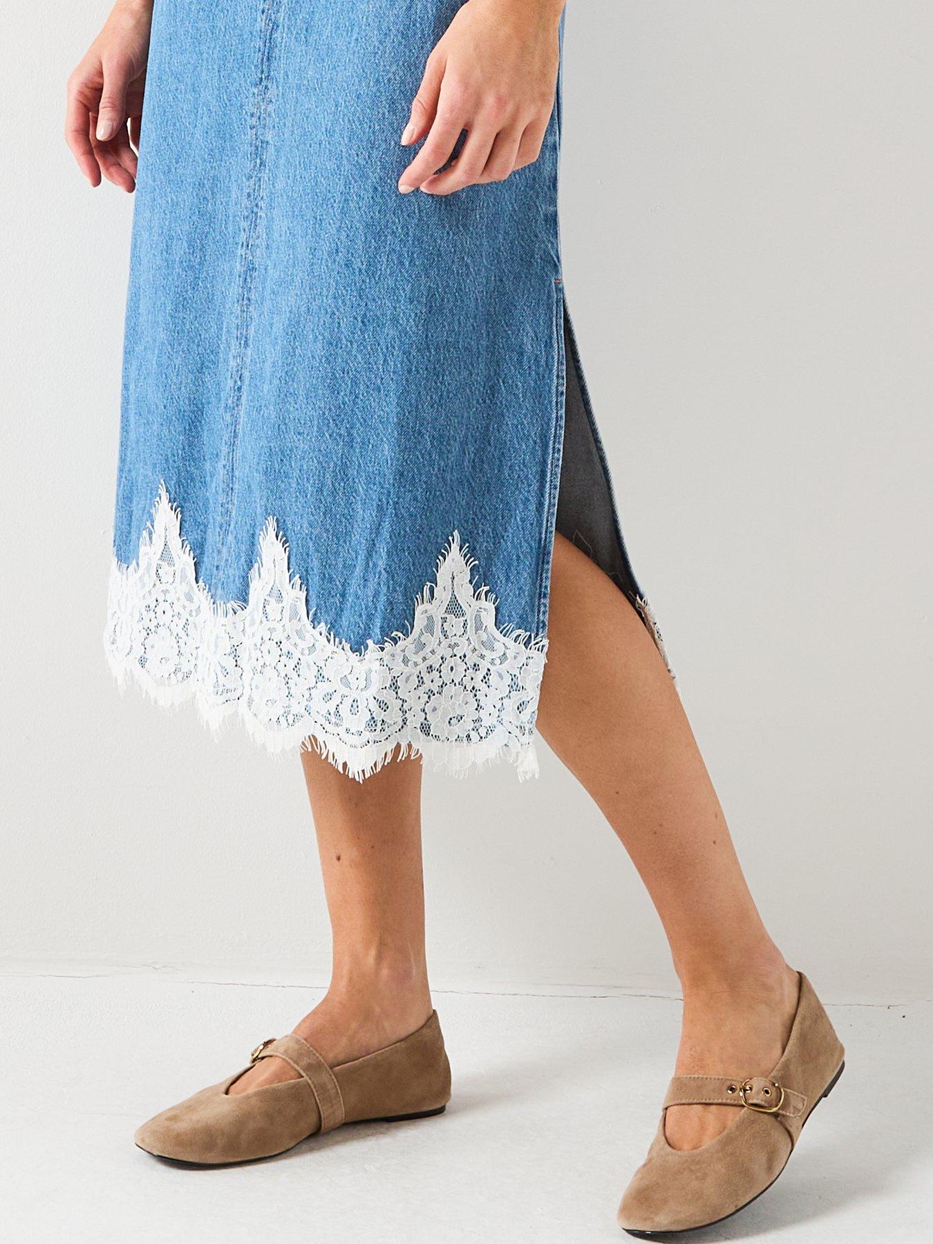 Image 5 of 6 of Levi's 90's Denim Slip Dress - Blue