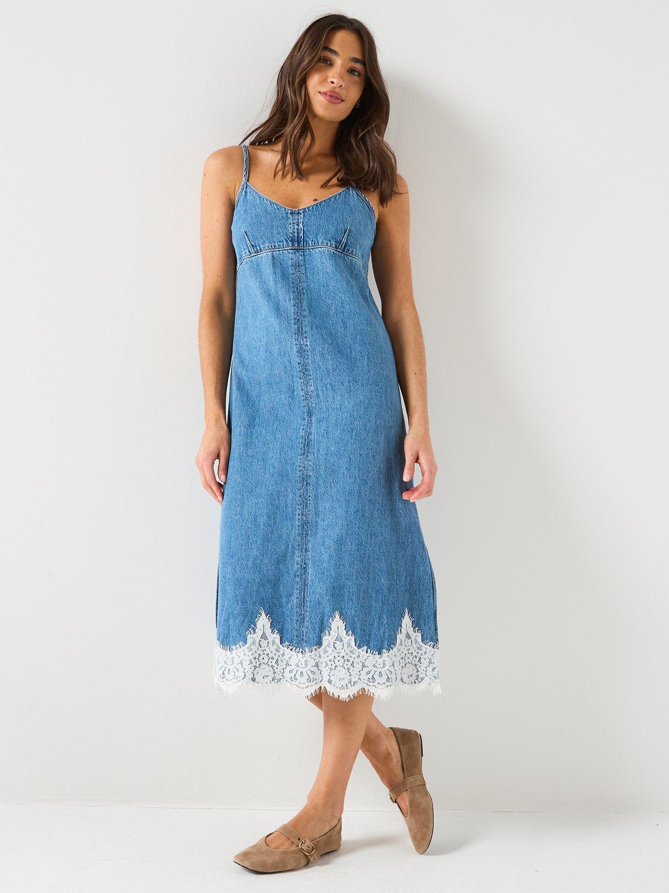 Image 6 of 6 of Levi's 90's Denim Slip Dress - Blue