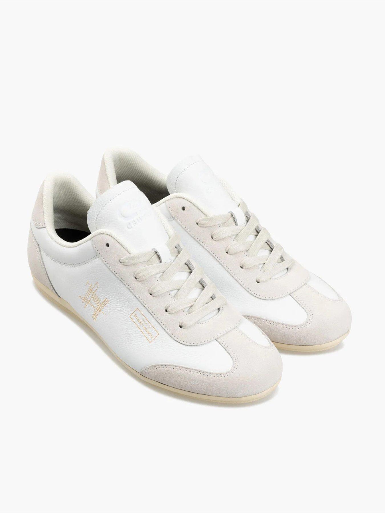 Image 6 of 7 of CRUYFF Recopa Low Profile Tumbled Suede Trainers - White