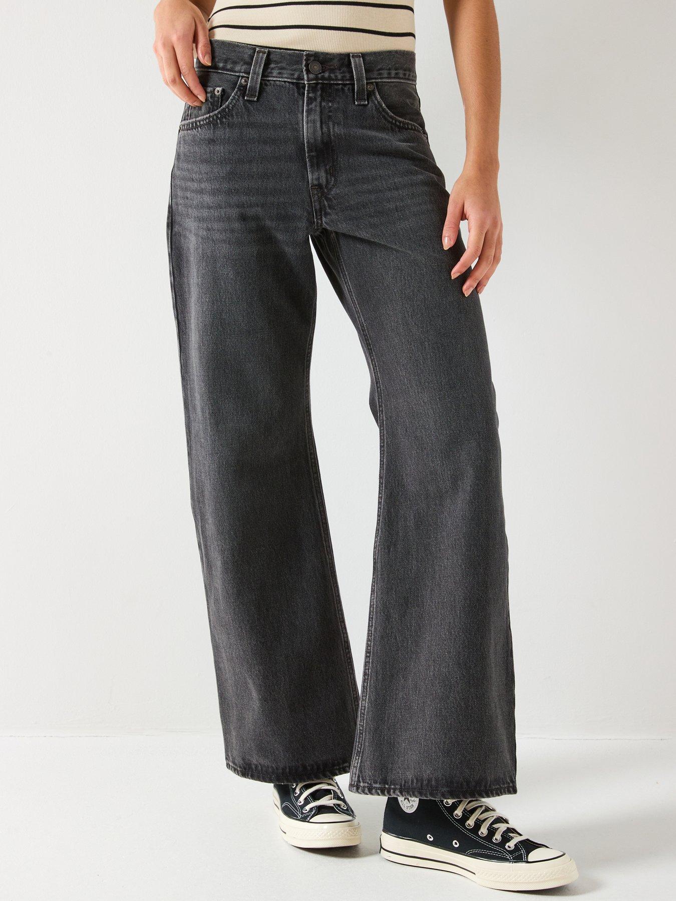 Image 1 of 6 of Levi's Middy Loose Boot Jeans - Black