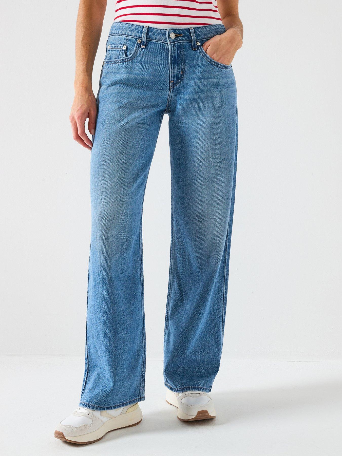 front image of levis-low-loose-jeans-blue