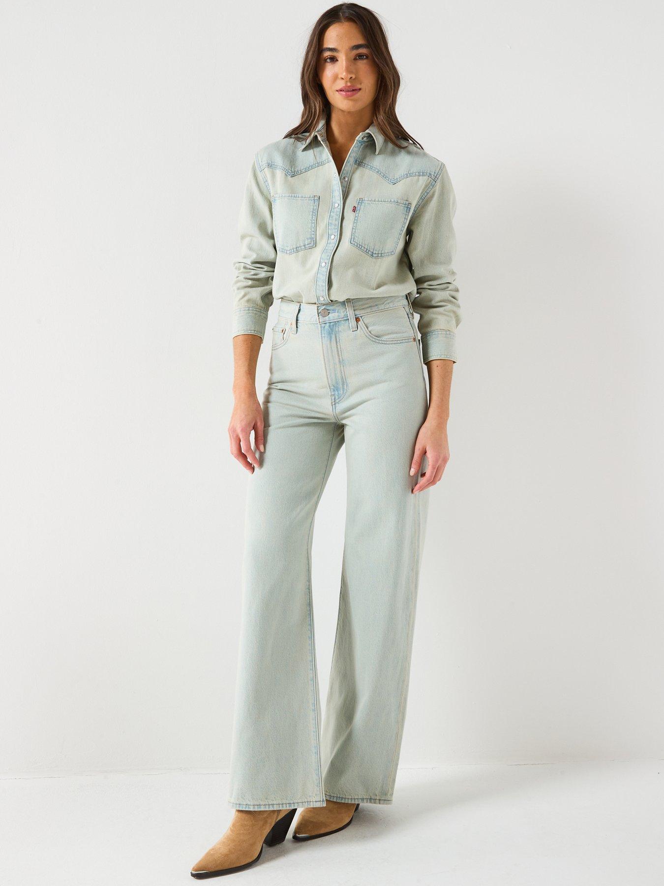  image of levis-ribcage-wide-leg-jeans-blue