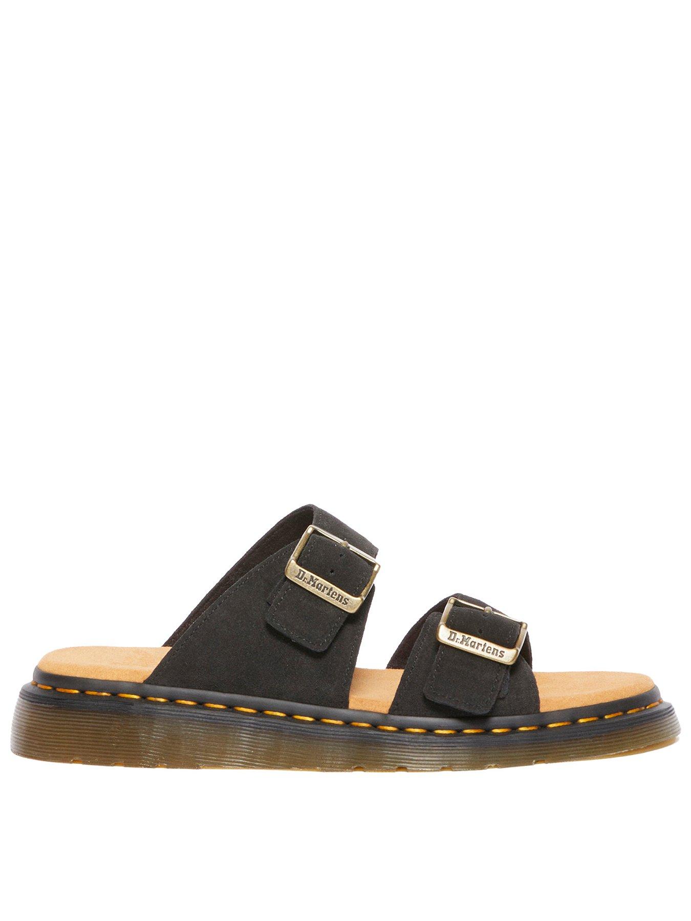 Dr Martens Dr Josef Buckled Suede Slip On Sandal - Black