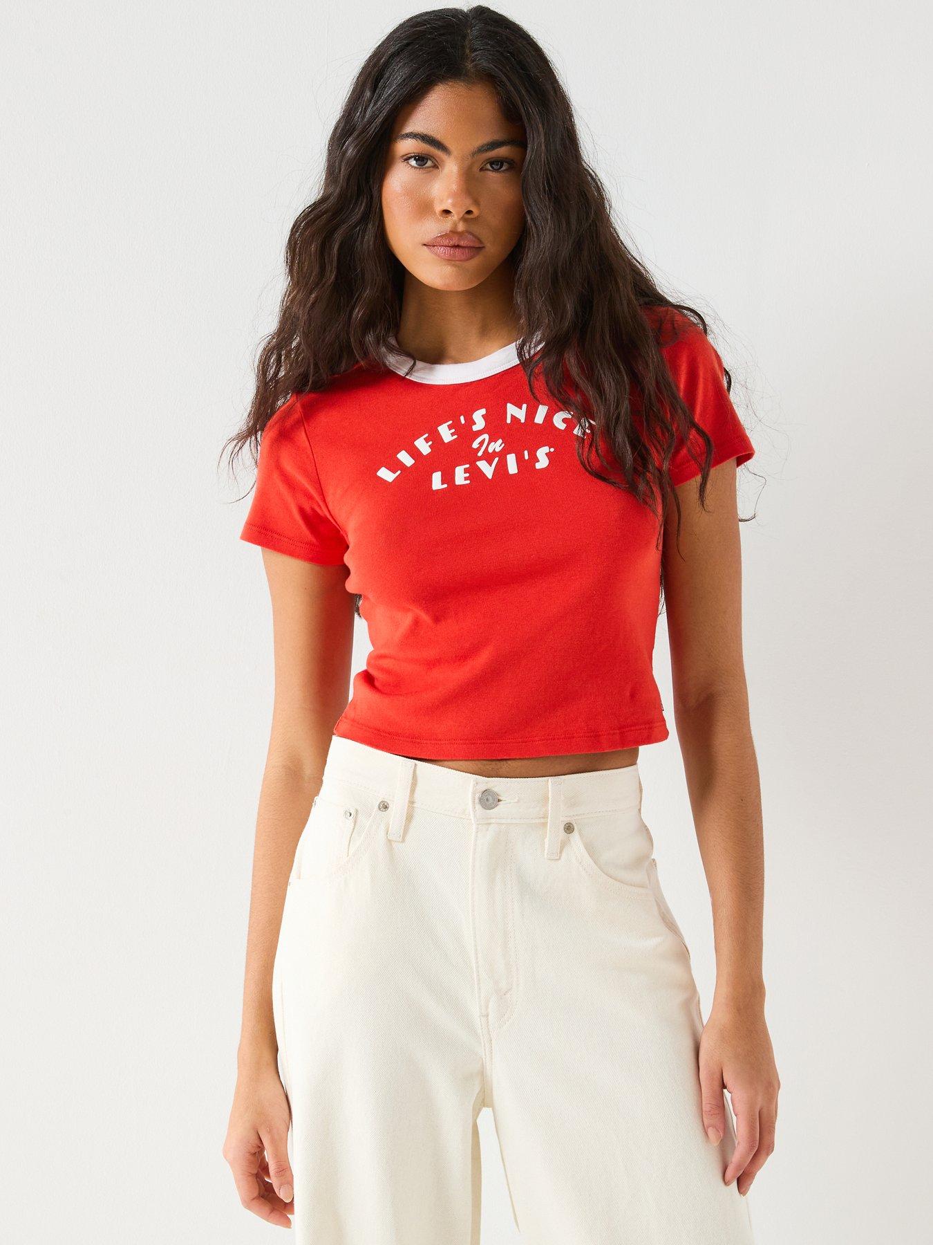 Levi's Graphic Ringer Mini Tee (No Arm Ringers) - Red