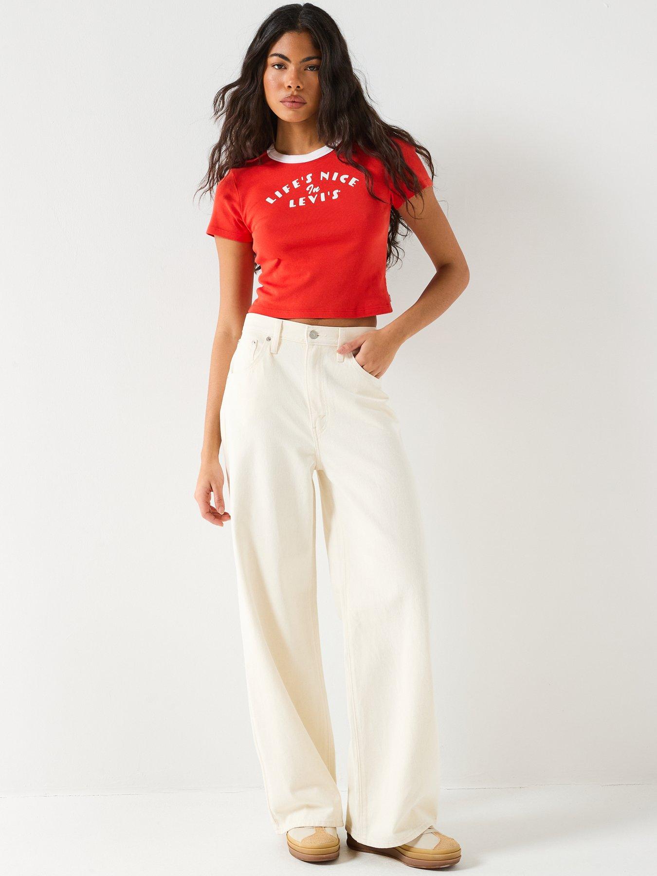 Image 3 of 6 of Levi's Grahic Ringer Mini Tee (No Arm Ringers) - Red