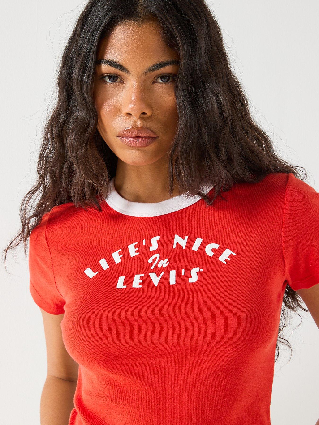  image of levis-graphic-ringer-mini-tee-no-arm-ringers-red