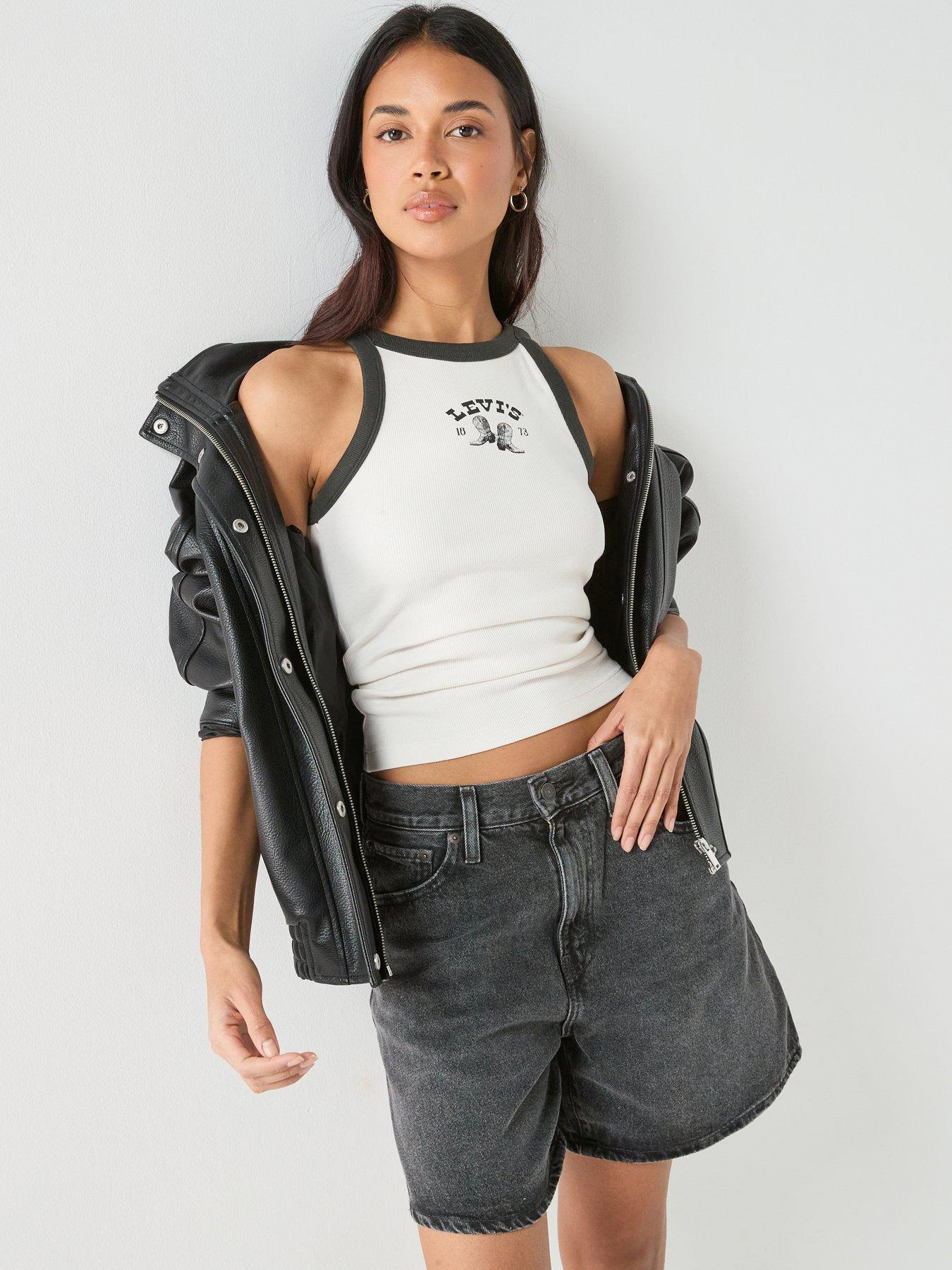 Image 1 of 5 of Levi's Graphic Essential Racer Tank - Beige