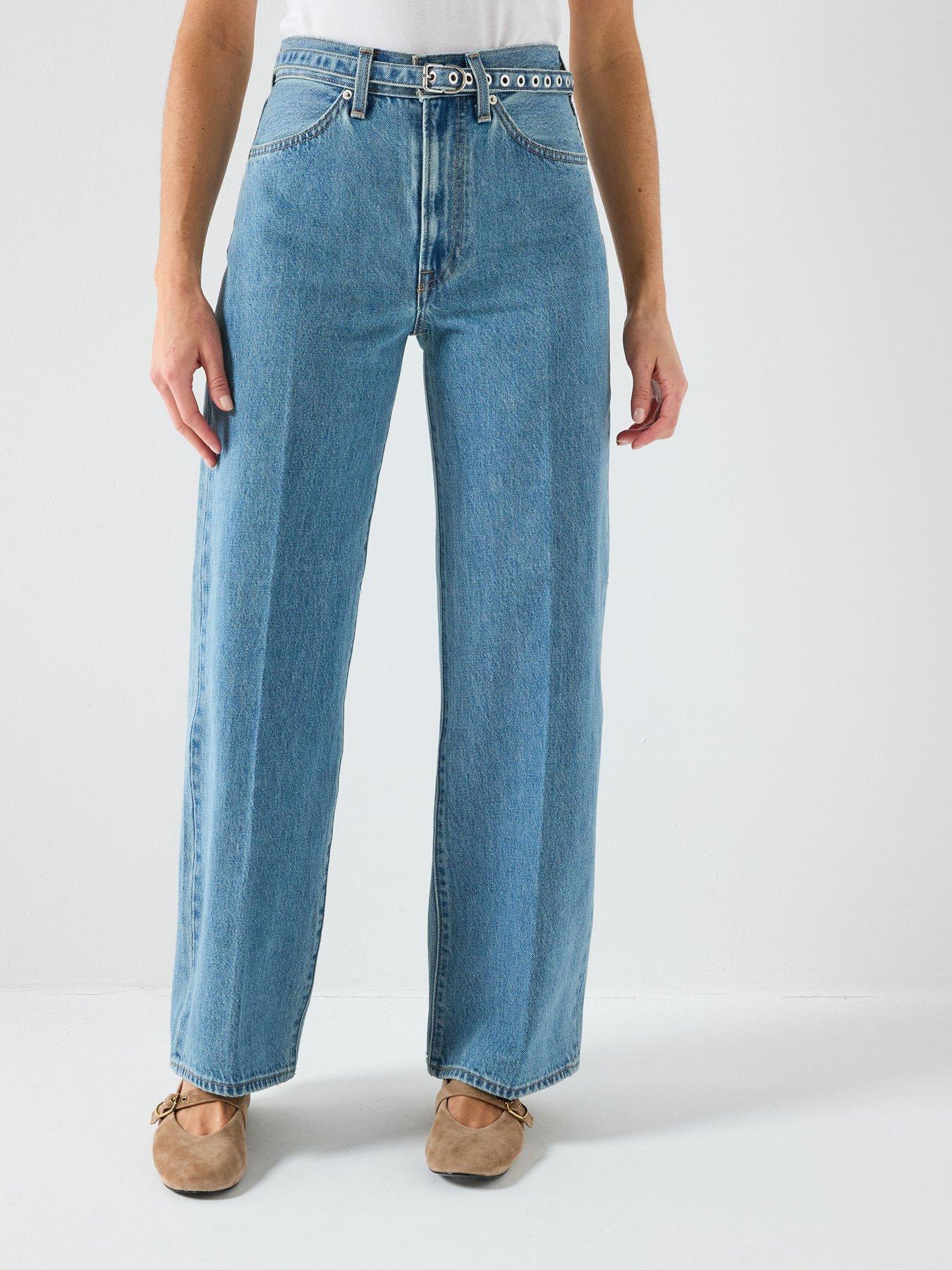 Levi's Ribcage Wide Leg Belted Jeans - Blue