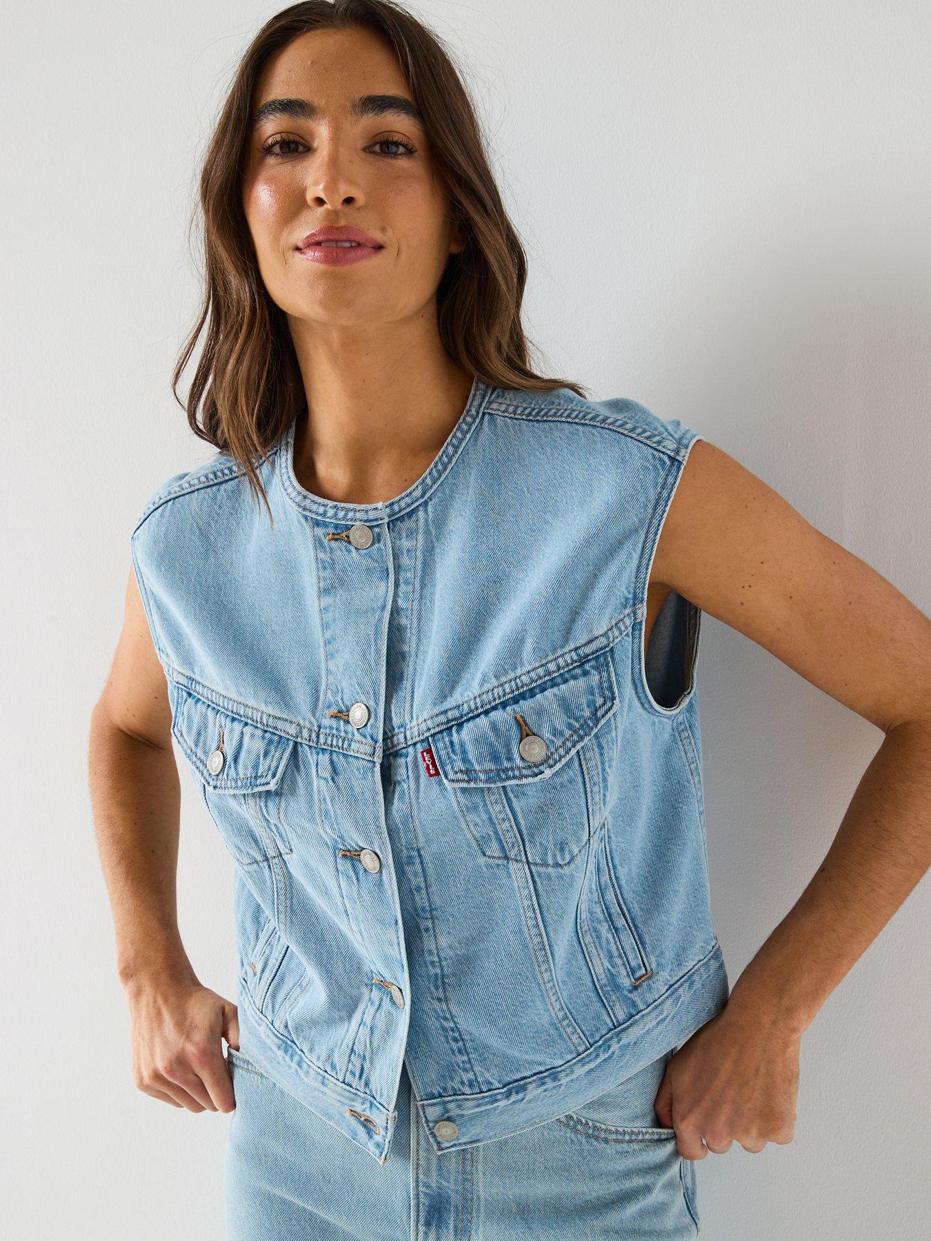 Image 6 of 6 of Levi's Collarless Shrunken '90s Vest - Blue