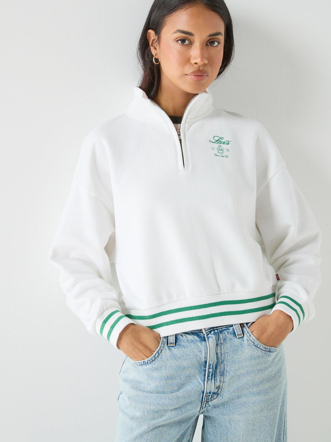 front image of levis-gr-everyday-14-zip-sweater-white