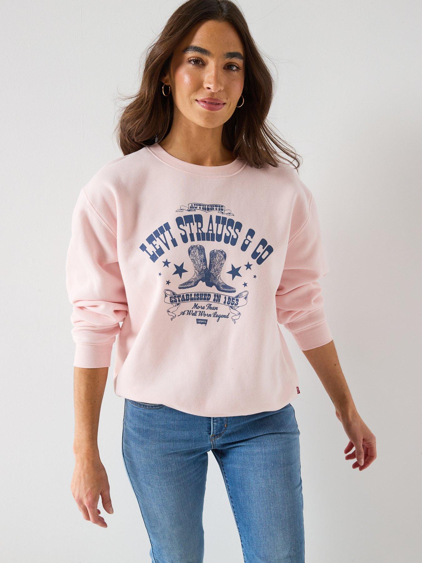  image of levis-graphic-everyday-crew-sweatshirt-pink