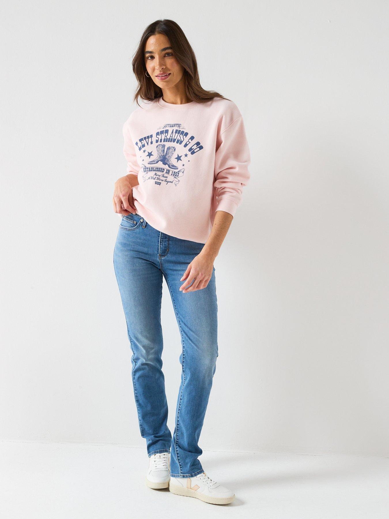  image of levis-graphic-everyday-crew-sweatshirt-pink