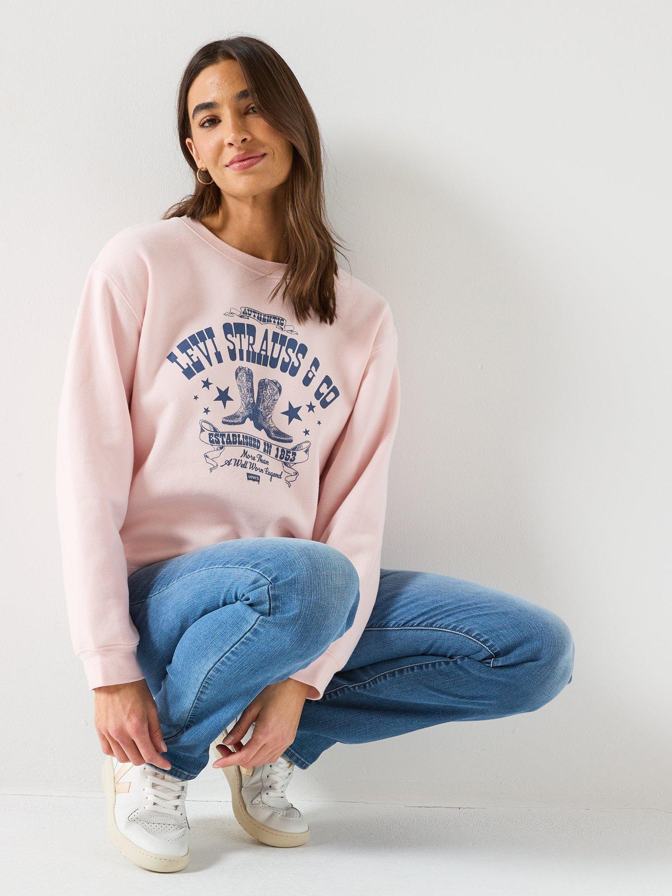  image of levis-graphic-everyday-crew-sweatshirt-pink