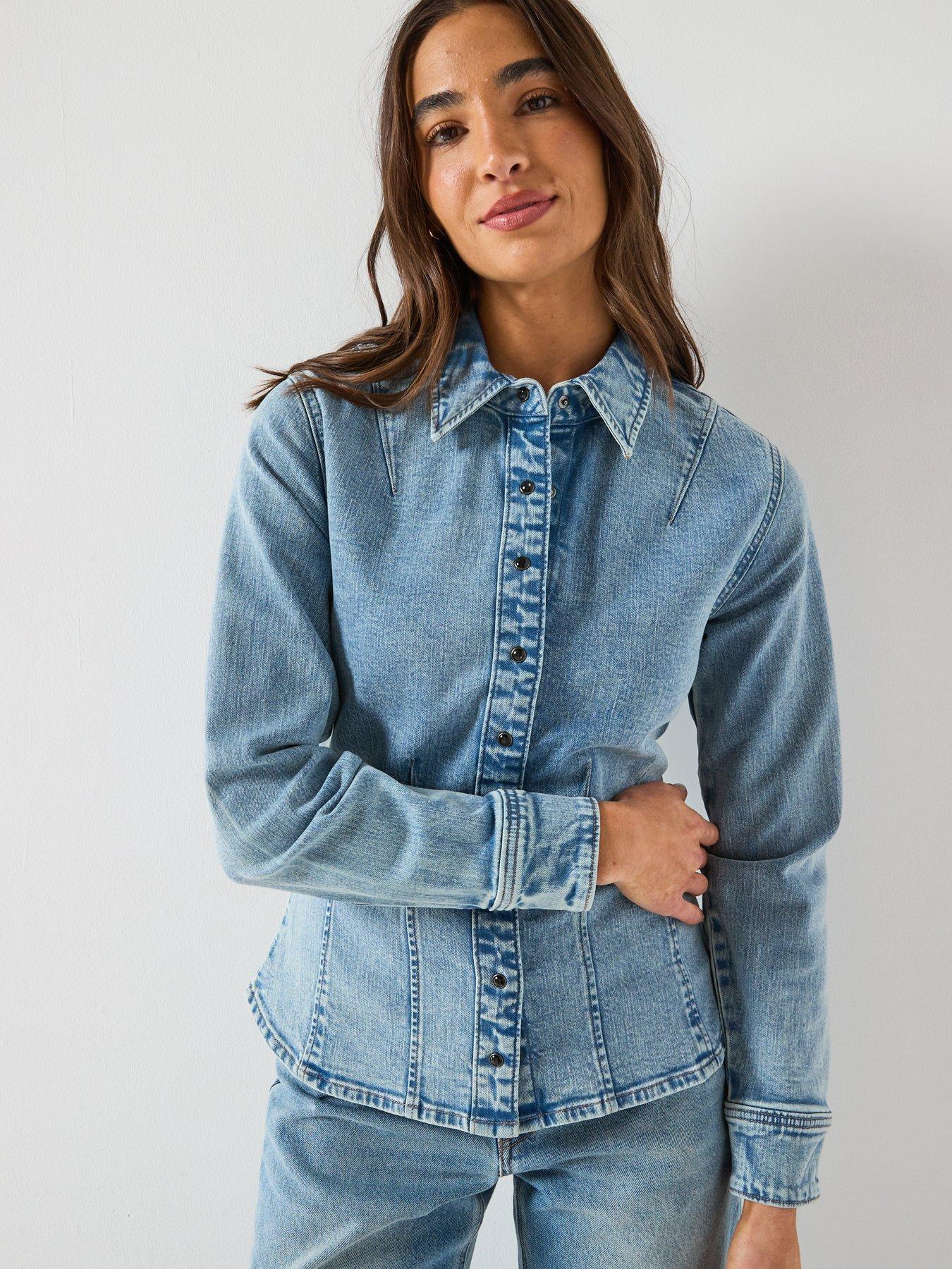  image of levis-long-sleeve-shaped-shirt-blue