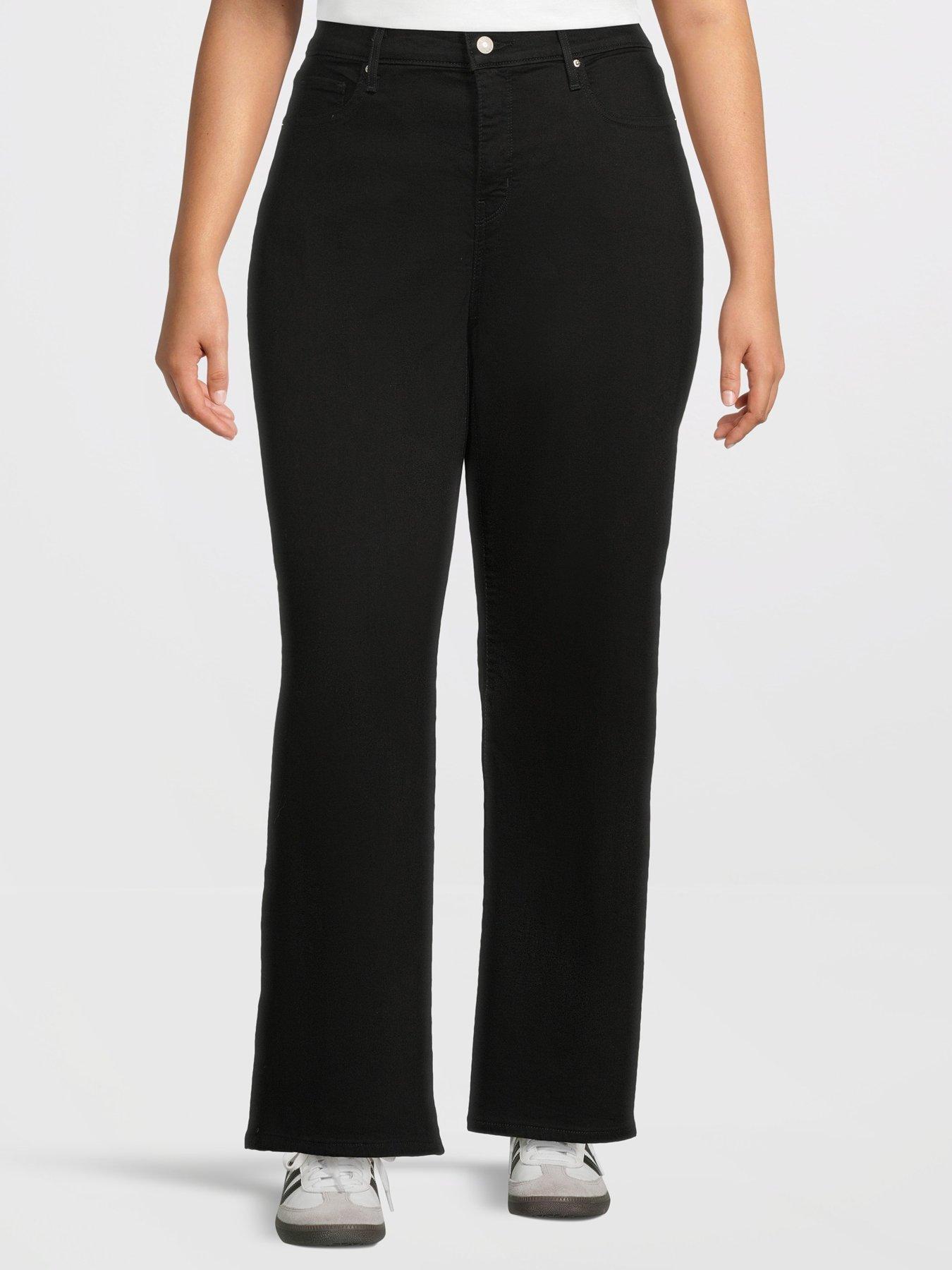 front image of levis-plus-318-shaping-wide-leg-black