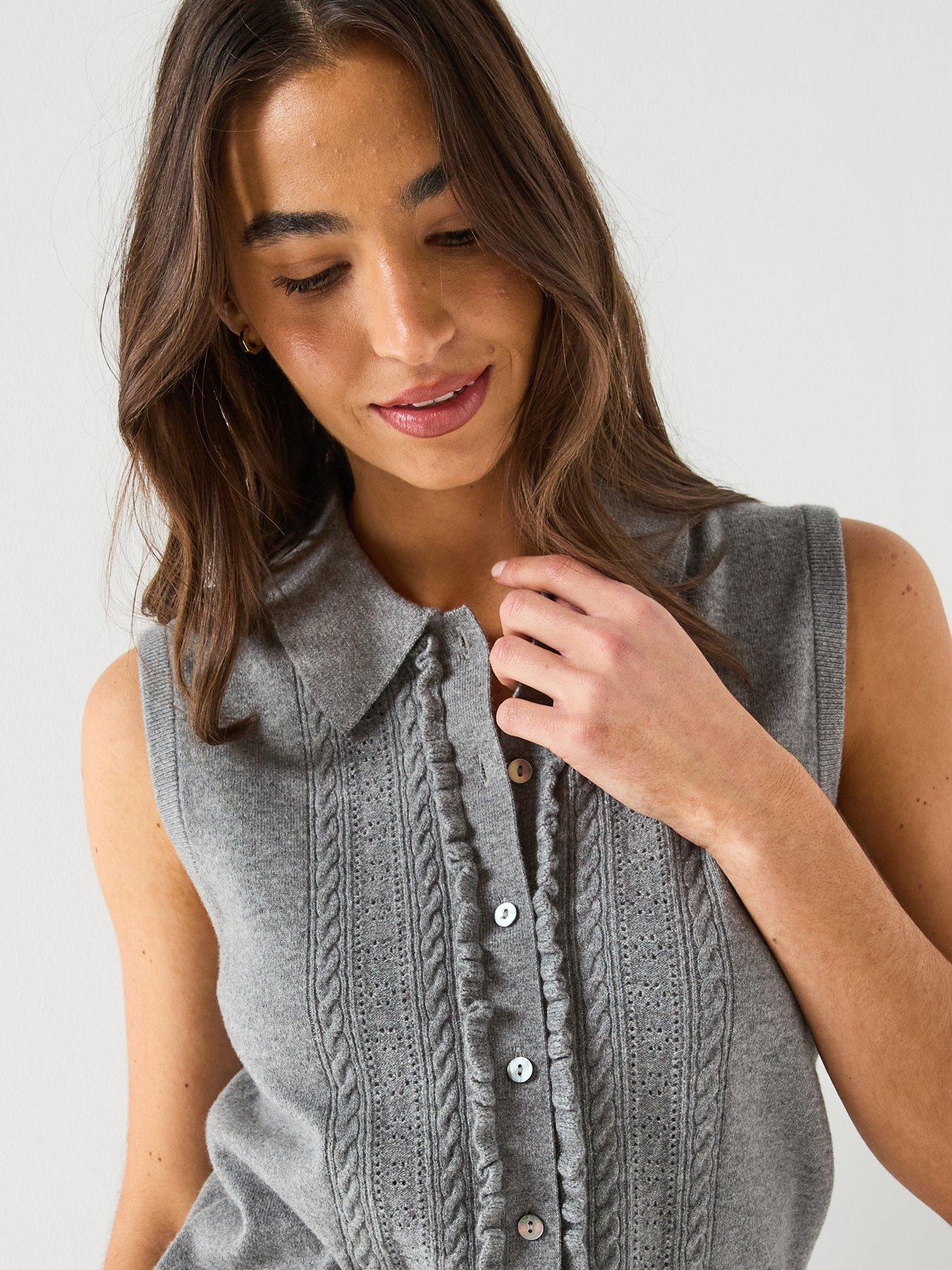 Image 4 of 6 of Levi's Super Soft Mini Ruffle Vest - Beige