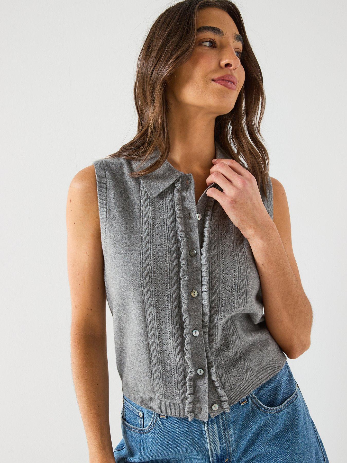 Image 6 of 6 of Levi's Super Soft Mini Ruffle Vest - Beige