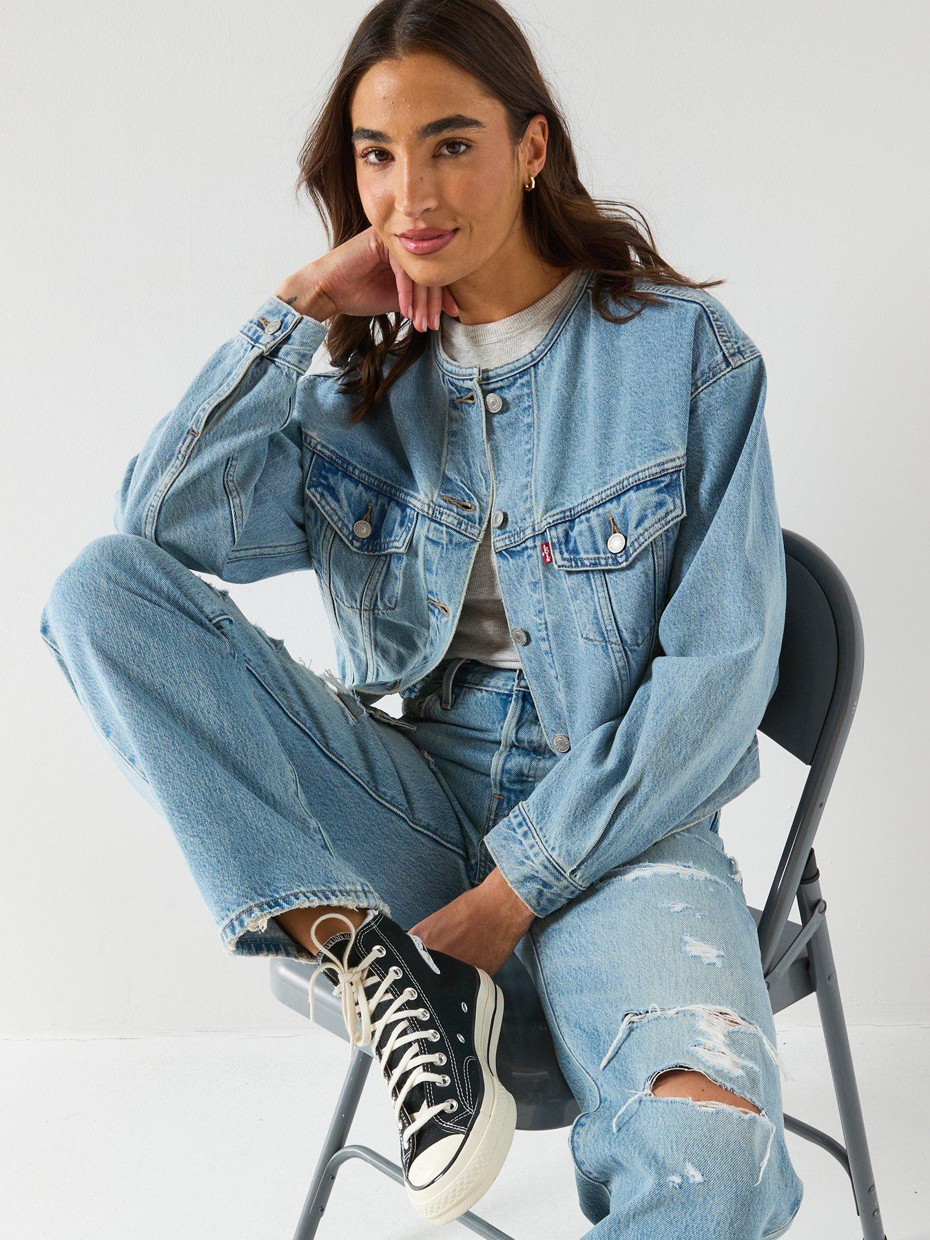 Image 6 of 6 of Levi's Collarless Shrunken 90s Trucker Jacket - Blue