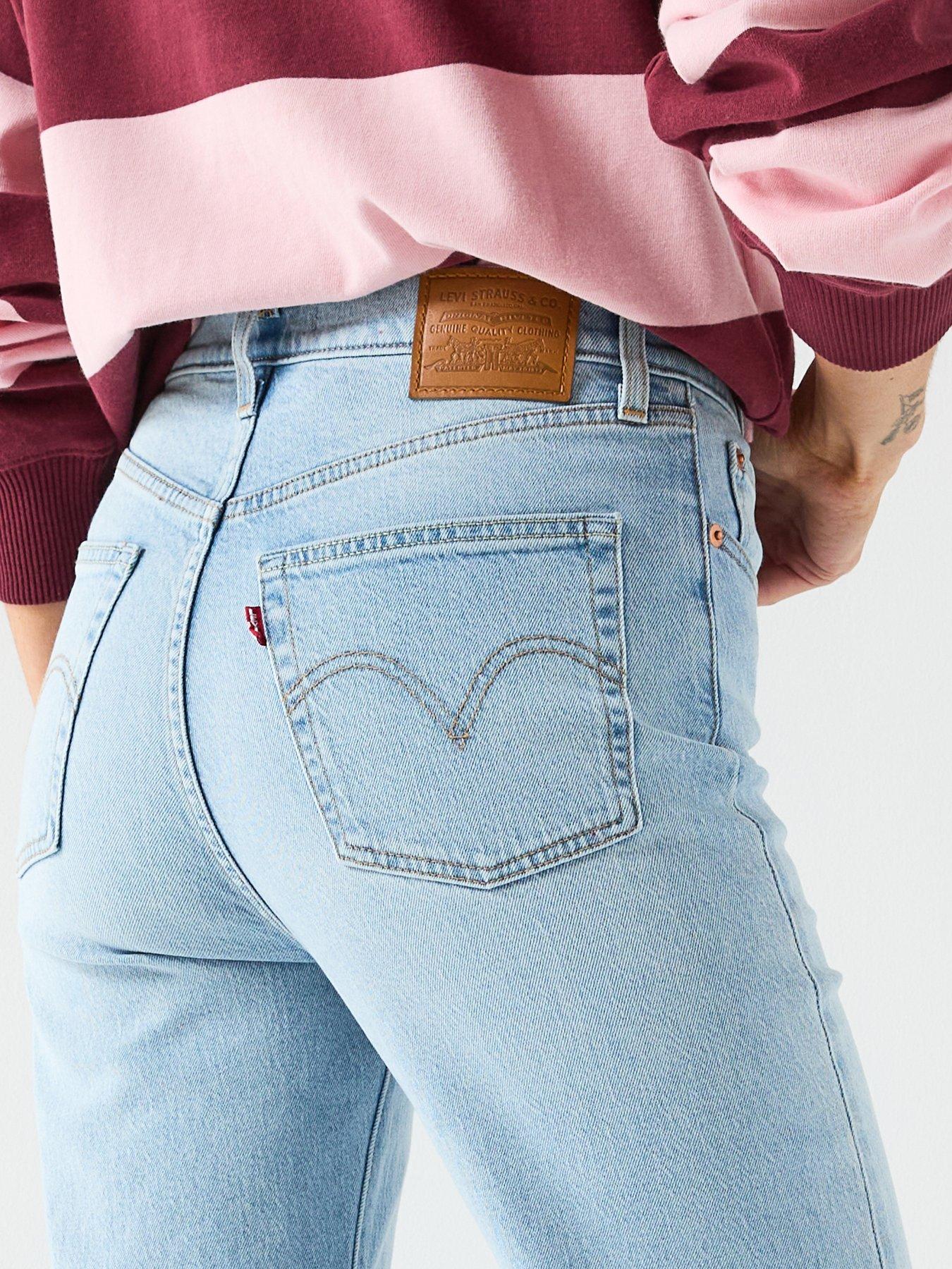  image of levis-ribcage-straight-ankle-jeans-blue