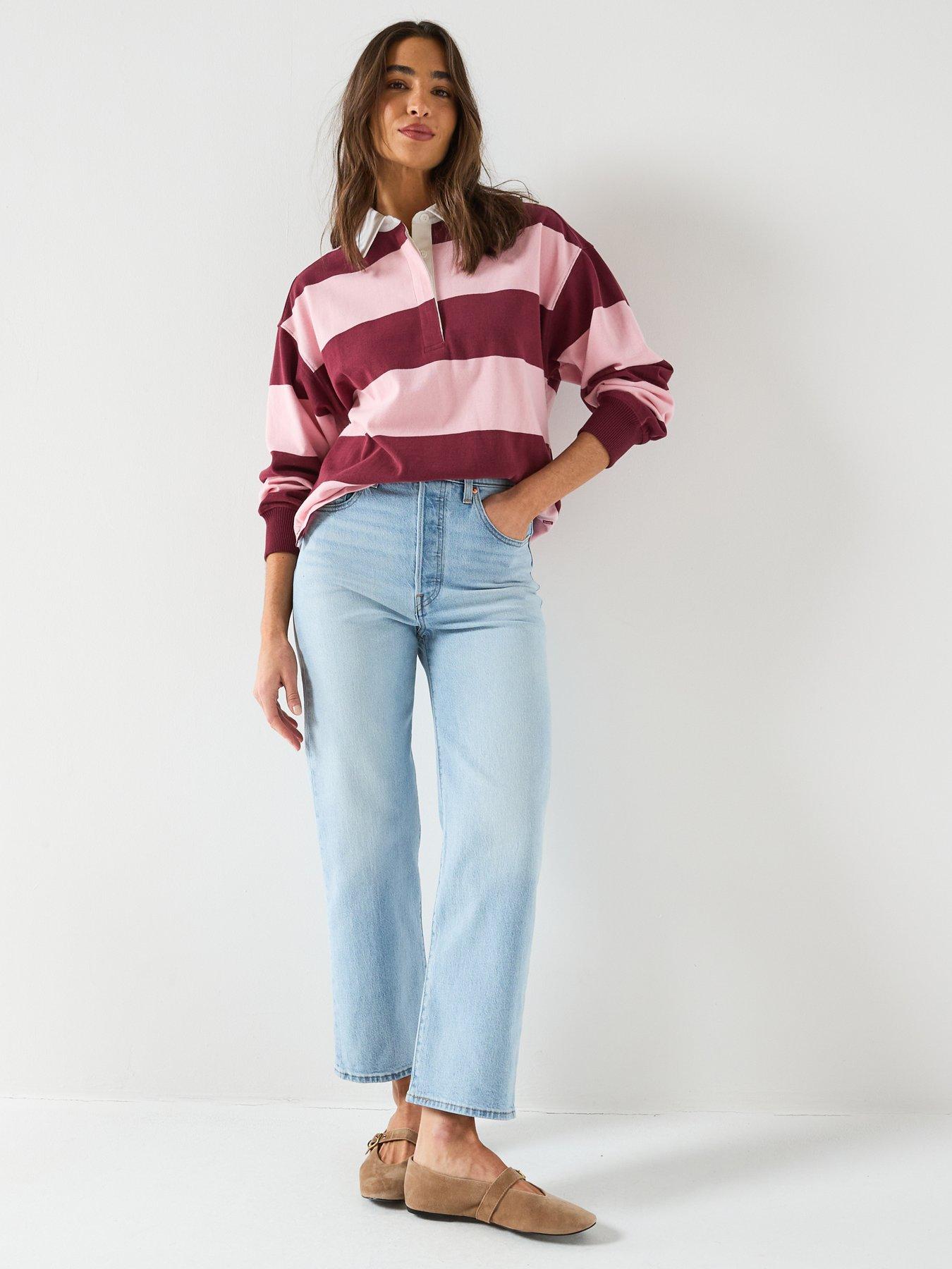  image of levis-ribcage-straight-ankle-jeans-blue