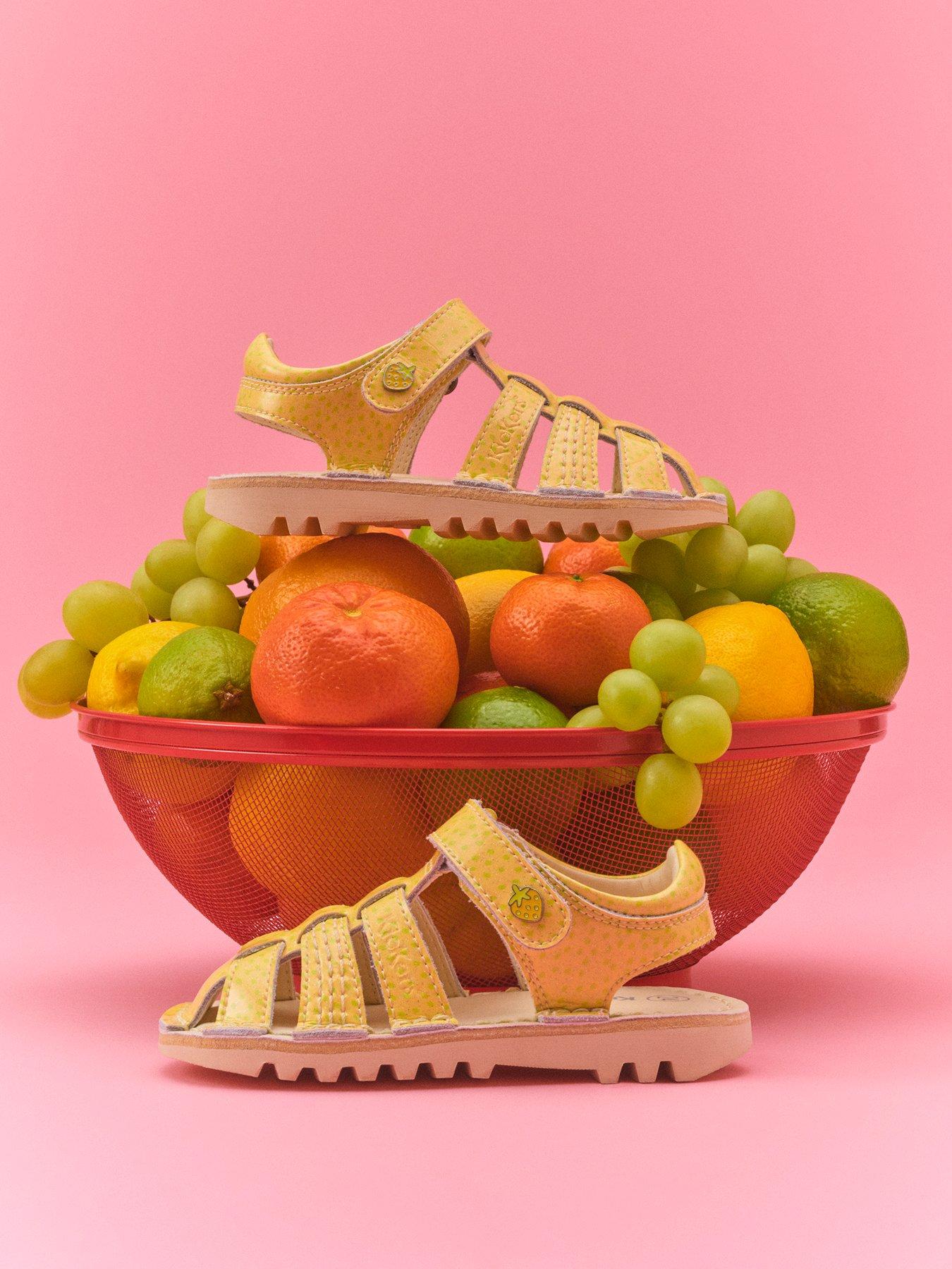 Image 6 of 6 of Kickers Kick Fruit Patent Leather Sandal - Yellow