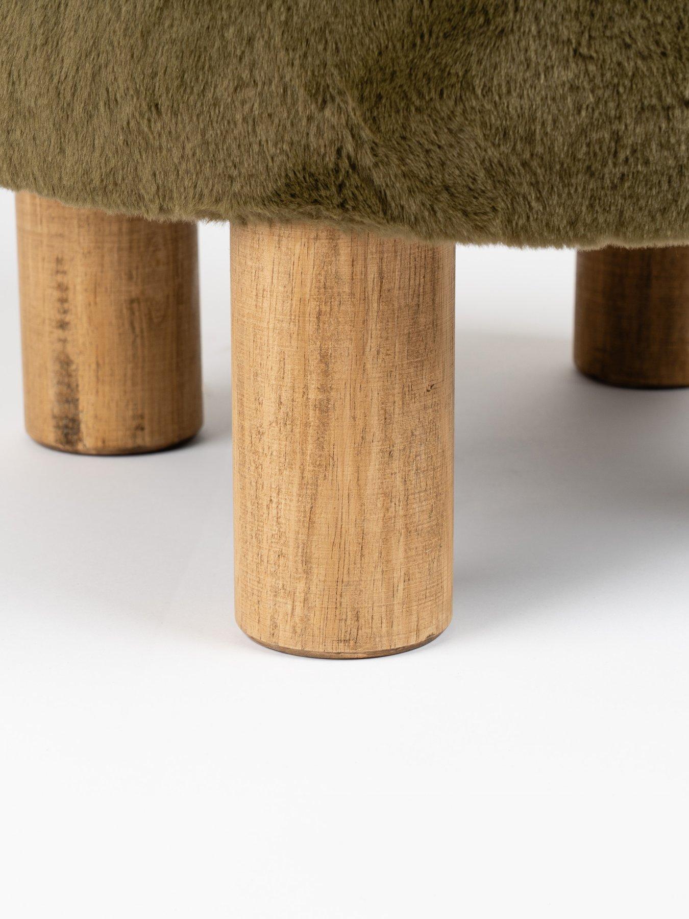  image of scottish-everlastings-soft-faux-fur-foot-stool-green