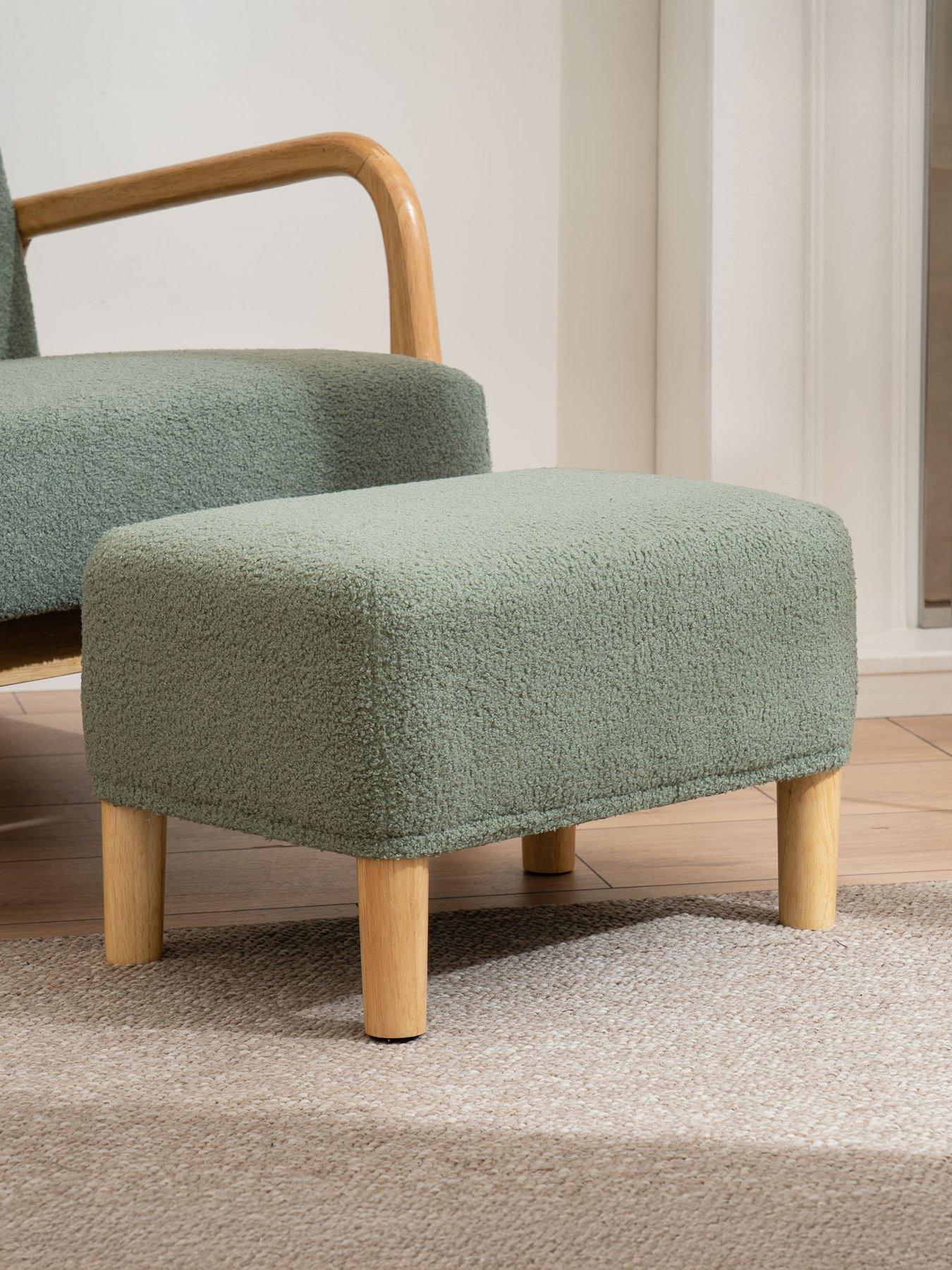front image of scottish-everlastings-howorth-boucle-foot-stool-light-green