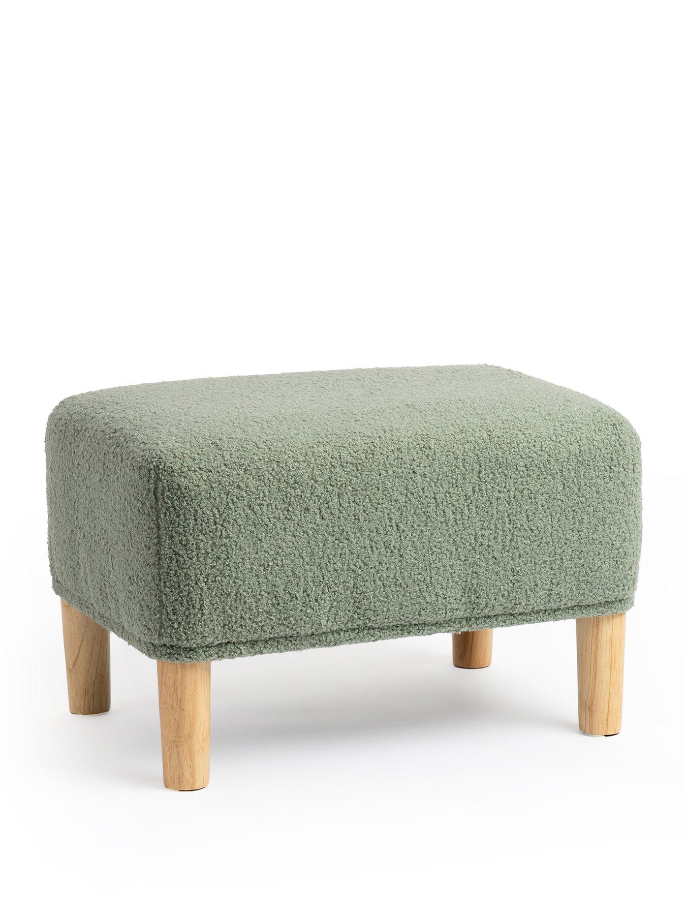 Image 2 of 3 of Scottish Everlastings Howorth Boucle Foot Stool - Light Green